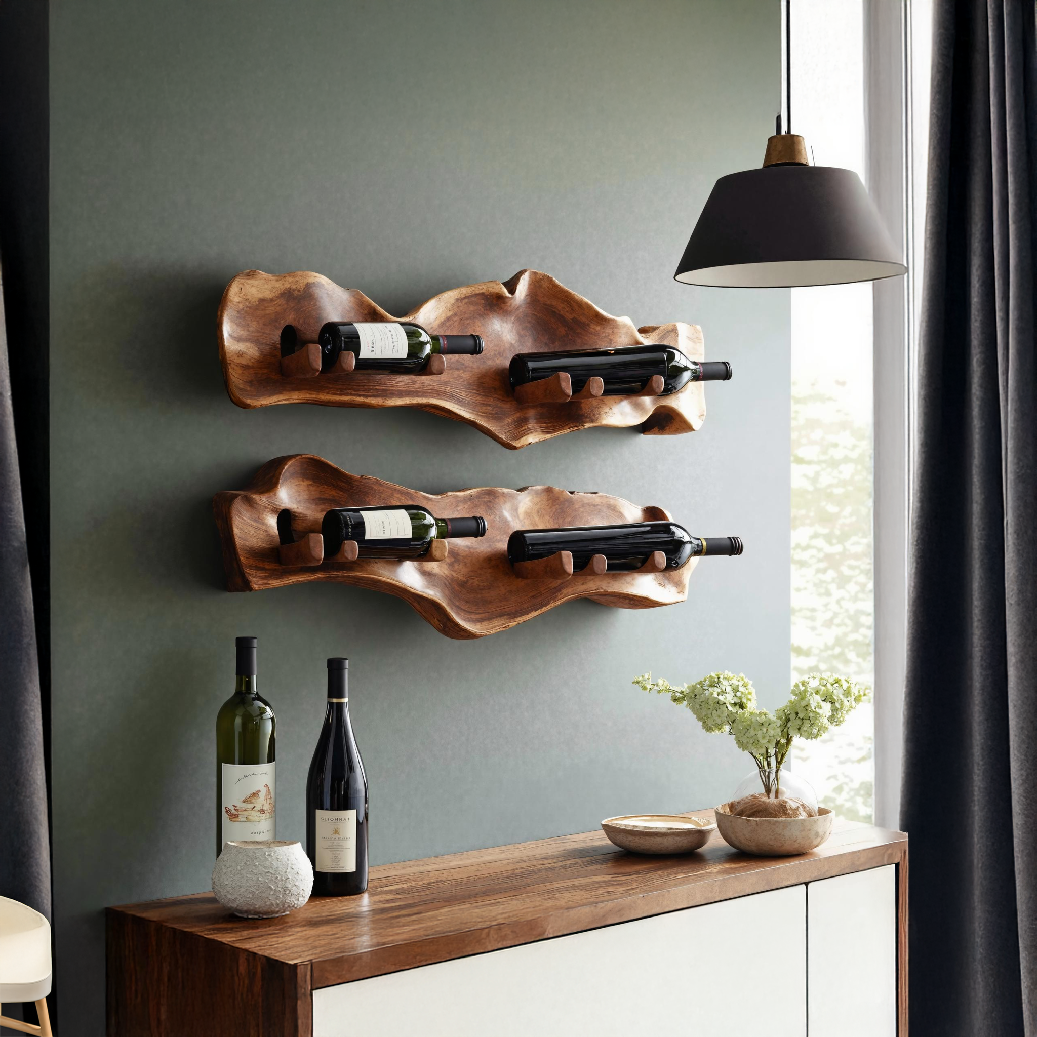 Handcrafted Wine Holder For Kitchen Countertop Style SILDTTNWH007