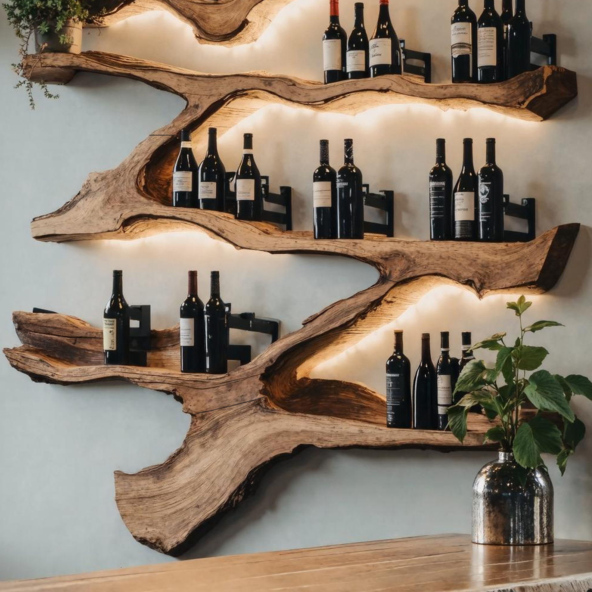 Farmhouse Wine Holder For Furniture Wine Rack Display SILDTTRWH024