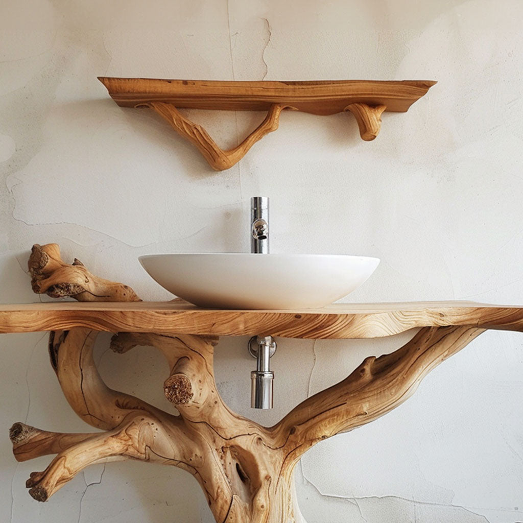 Floating Natural Wood Bathroom Sink SILDTBRV056
