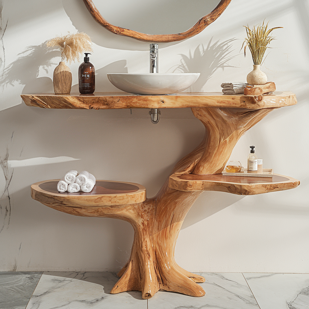 Handcrafted Floating Bathroom Vanity SILDTBRV004