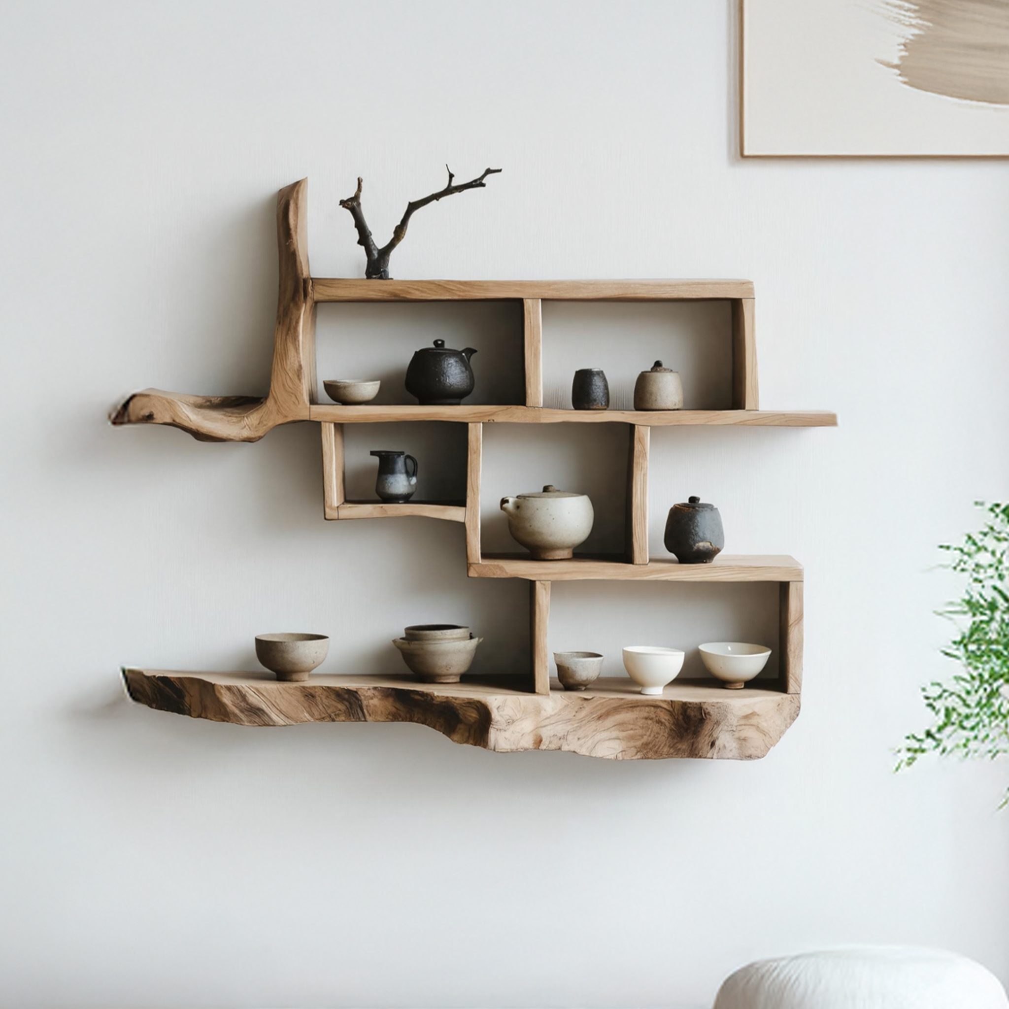 Mid Century Live Edge Floating Shelf For Bedroom Decor SILDTTNWMS009