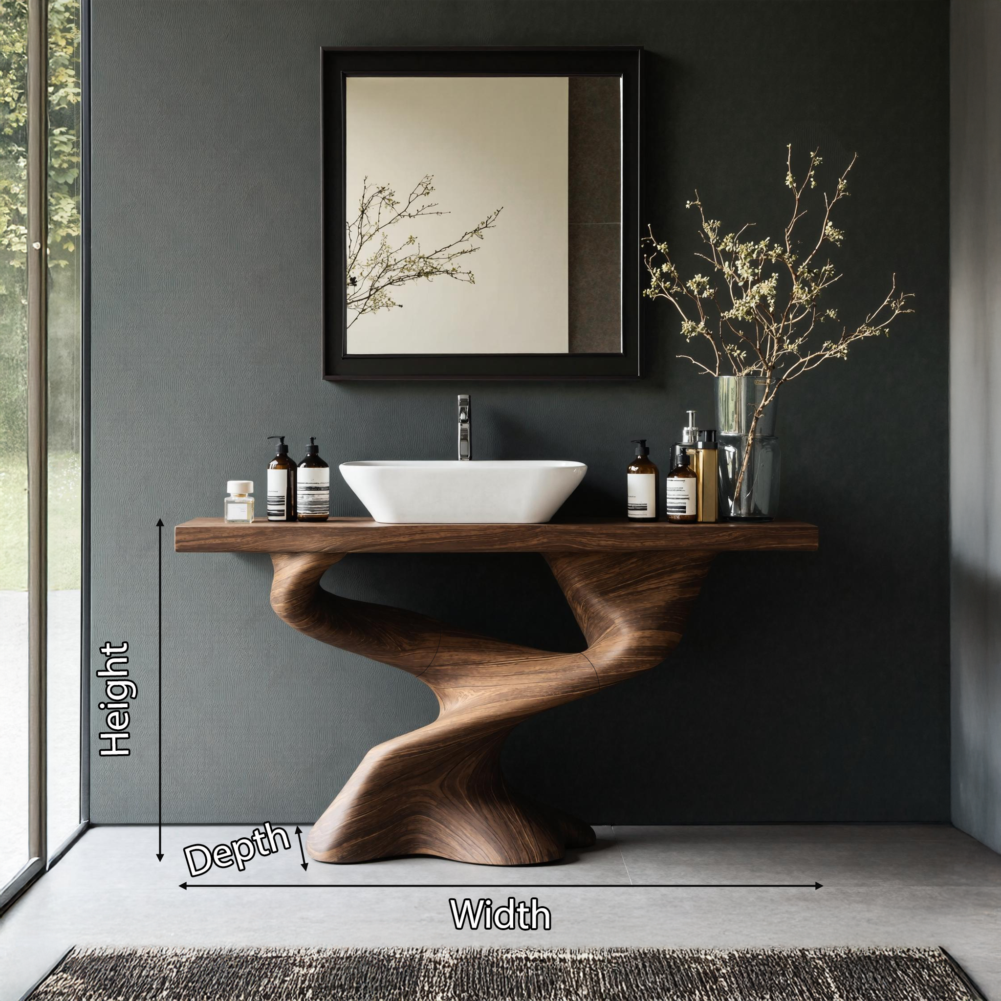 Handcrafted Solid Vanity For Unique Bathroom Design SILDTTNBRV011