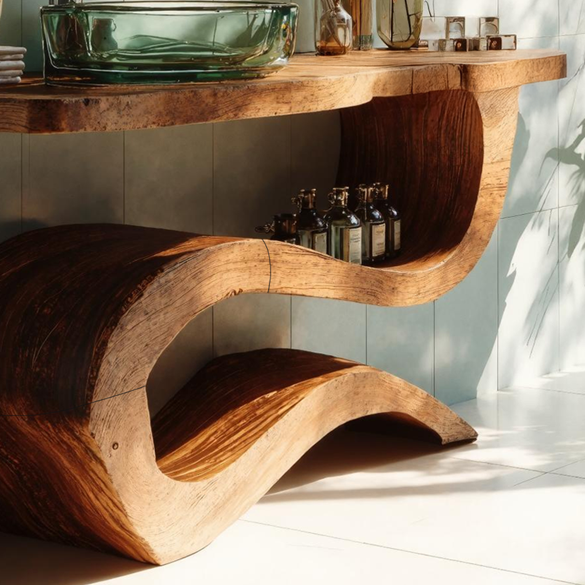 Mid Century Wood Vanity For Contemporary Bathroom Look SILDTTRBRV016