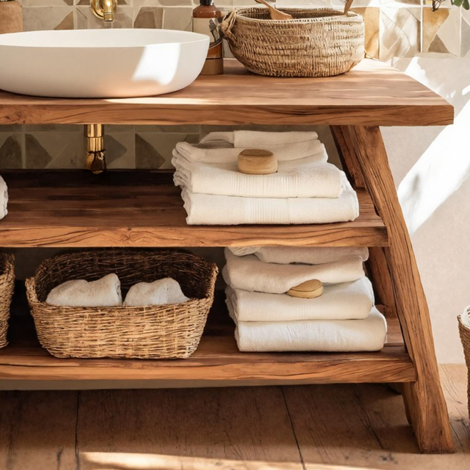 Farmhouse Bathroom Furniture With Wooden Vanity Design SILDTTRBRV046