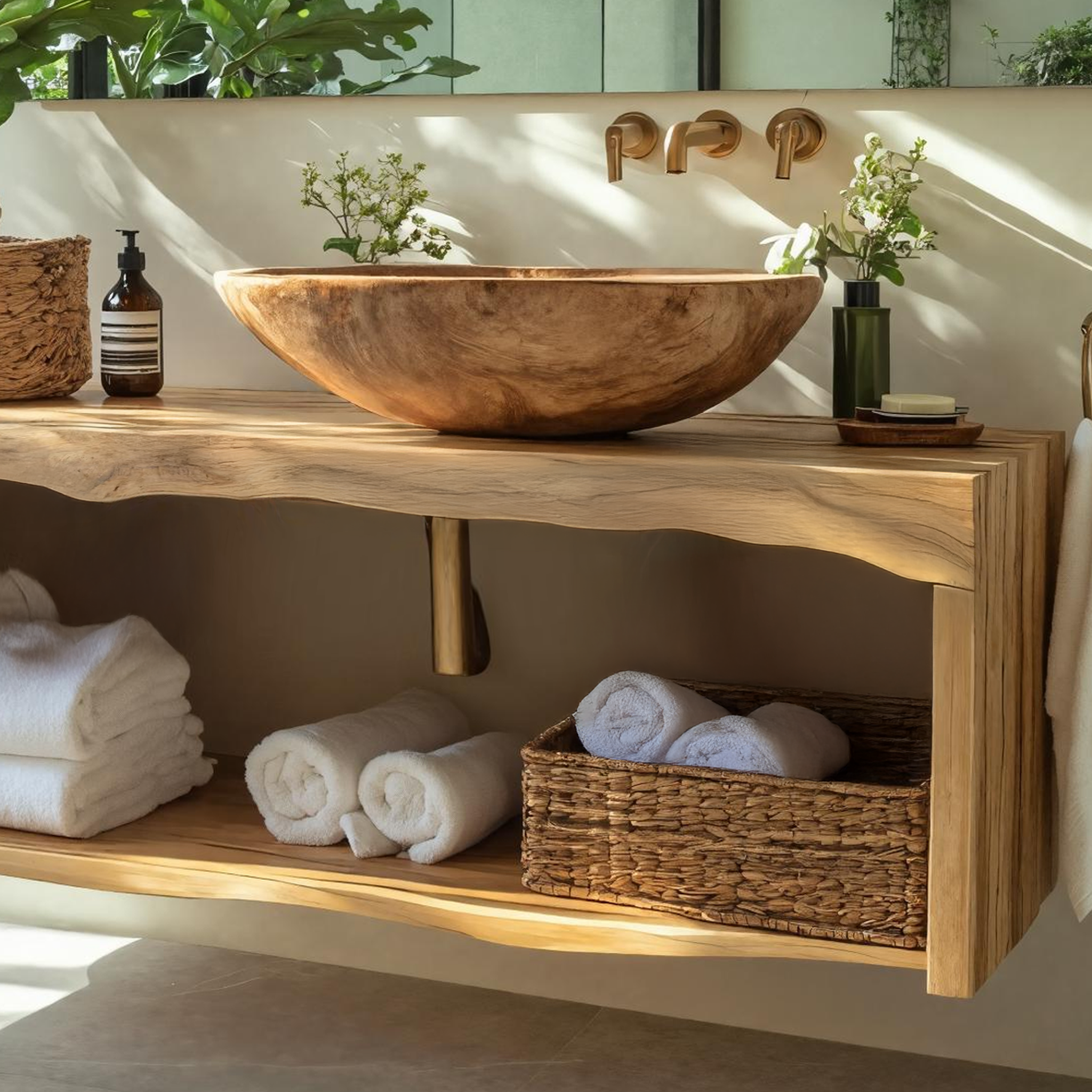 Rustic Live Edge Vanity For Bathroom Remodeling Decor SILDTTRBRV025