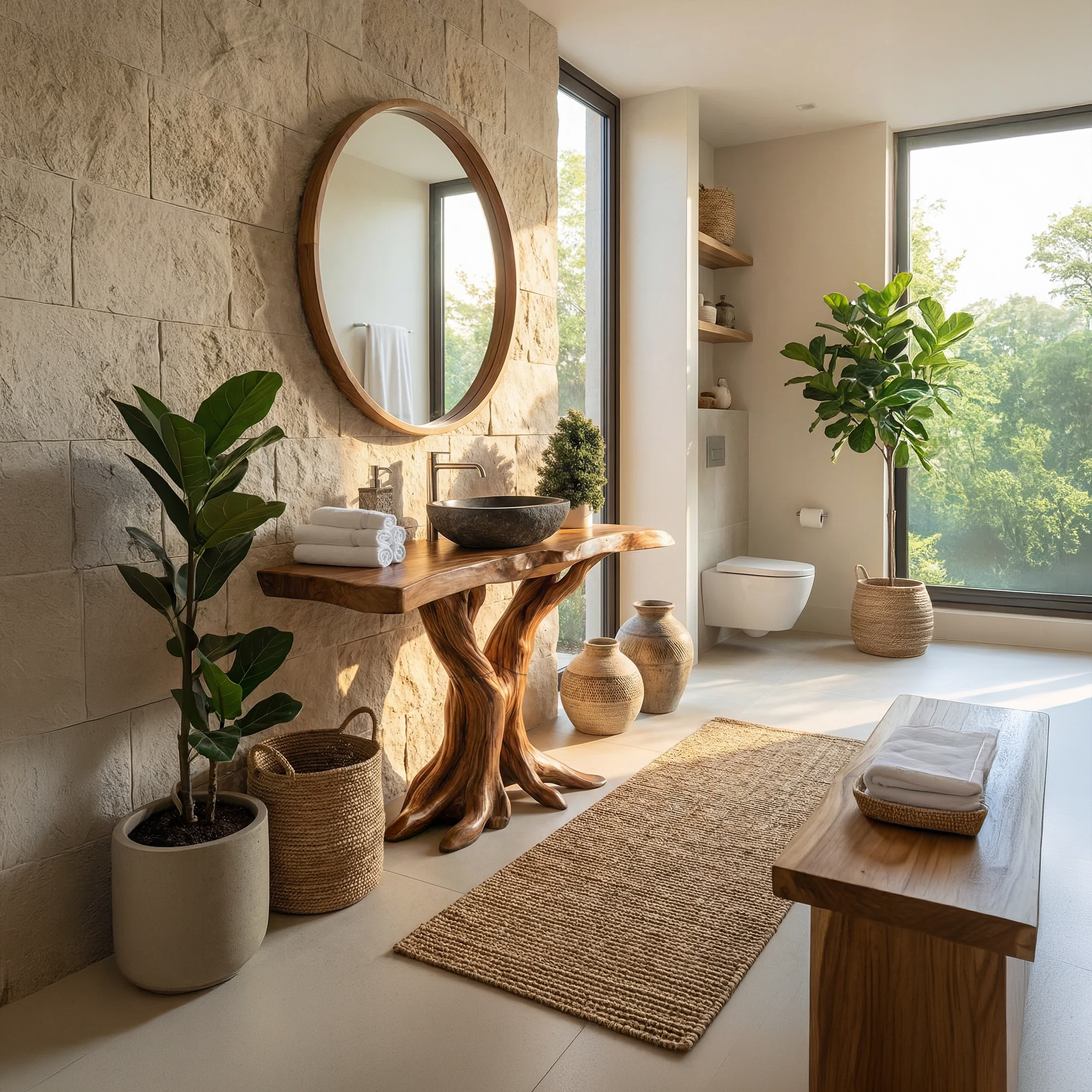Modern Live Edge Bathroom Vanity Handmade Wood For Bathroom Decor SILDTTRBRV125