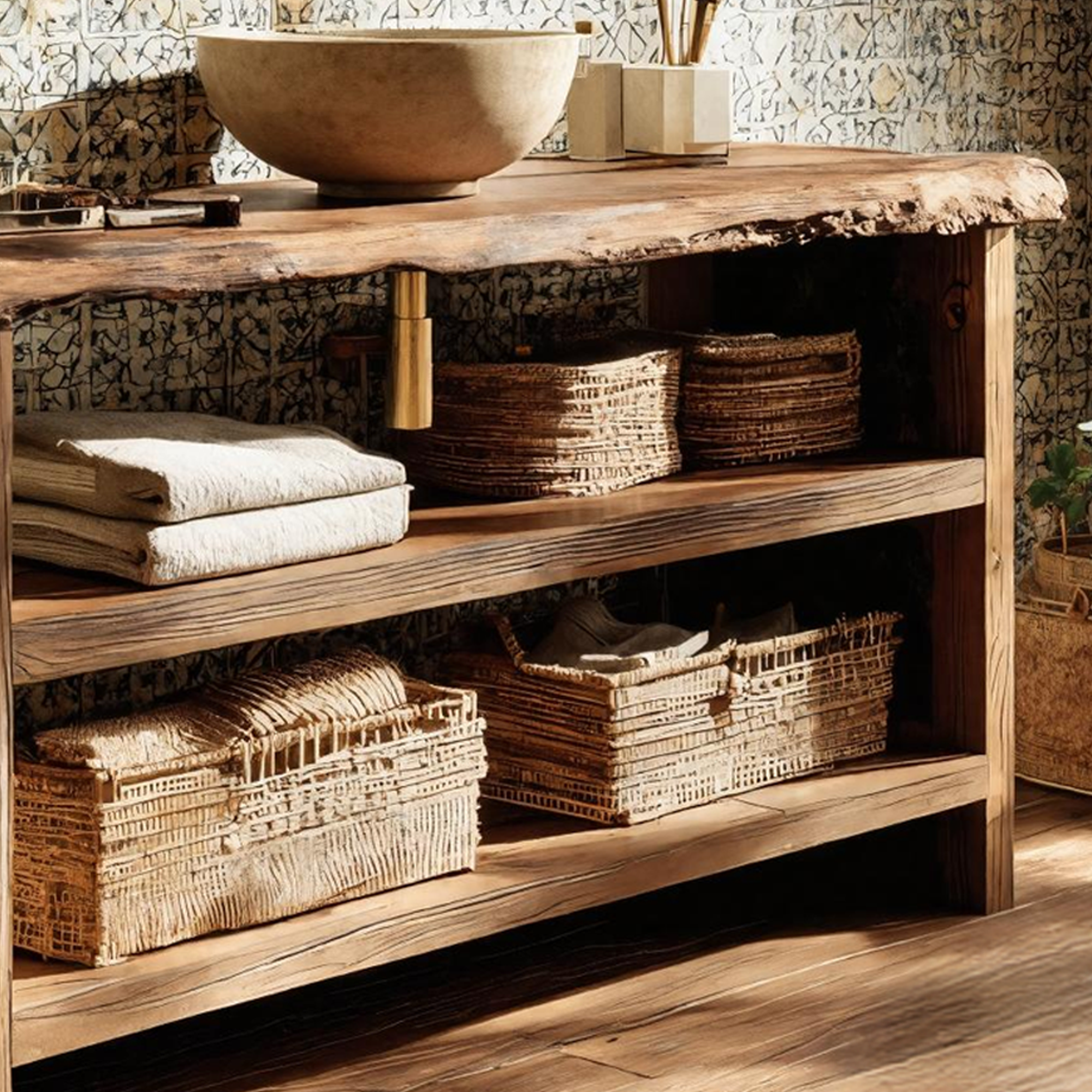 Wooden Vanity Mid Century Style For Bathroom Makeover SILDTTRBRV044