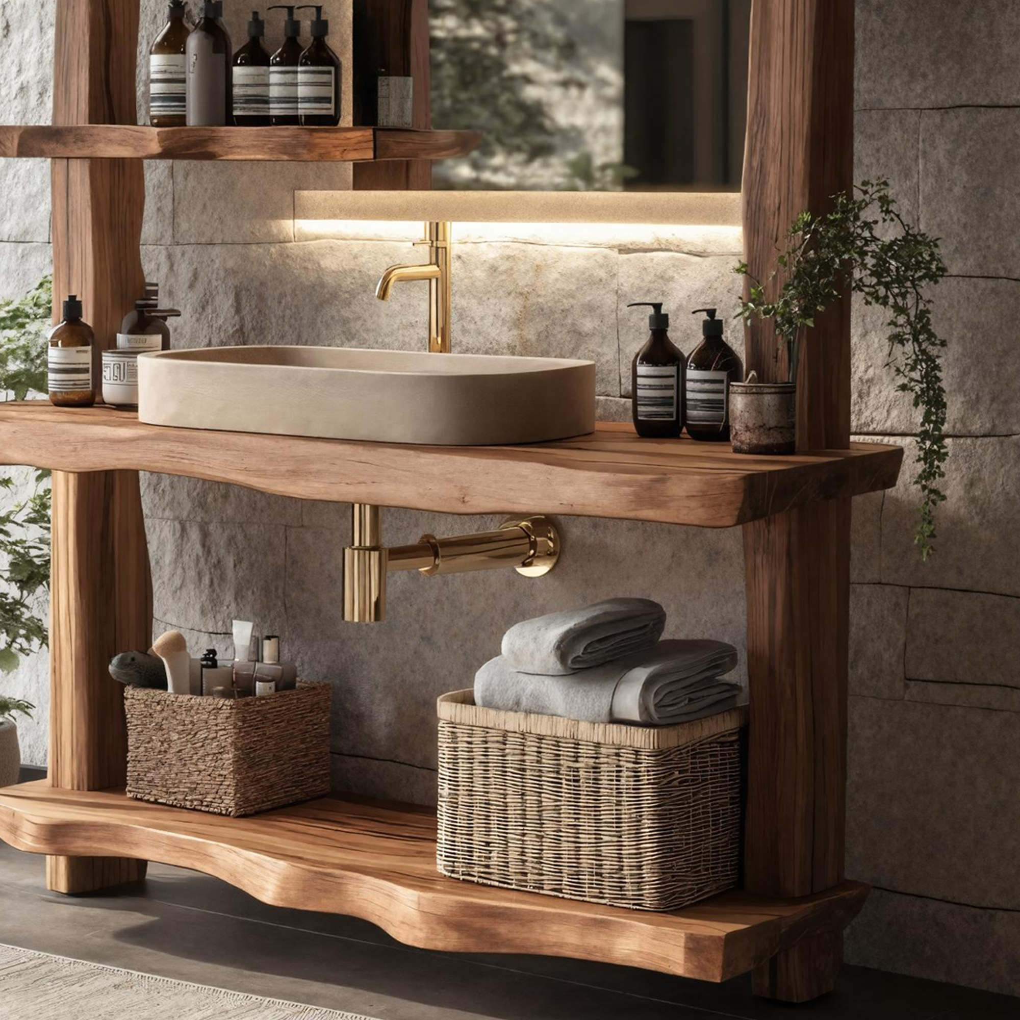 Live Edge Bathroom Vanity Farmhouse Style For Home SILDTTRBRV056
