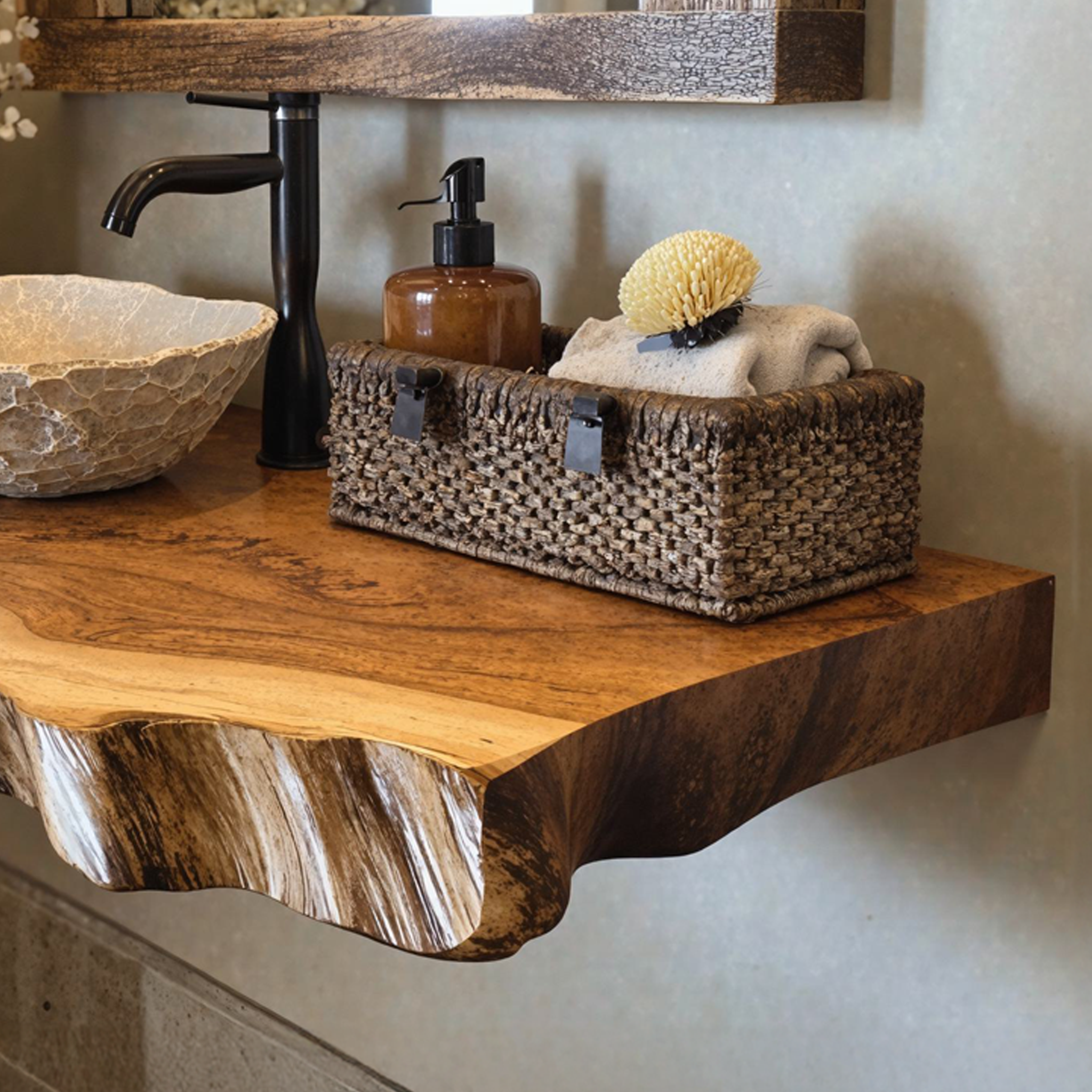 Floating Edge Bathroom Sink Shelf SILDTBRV040