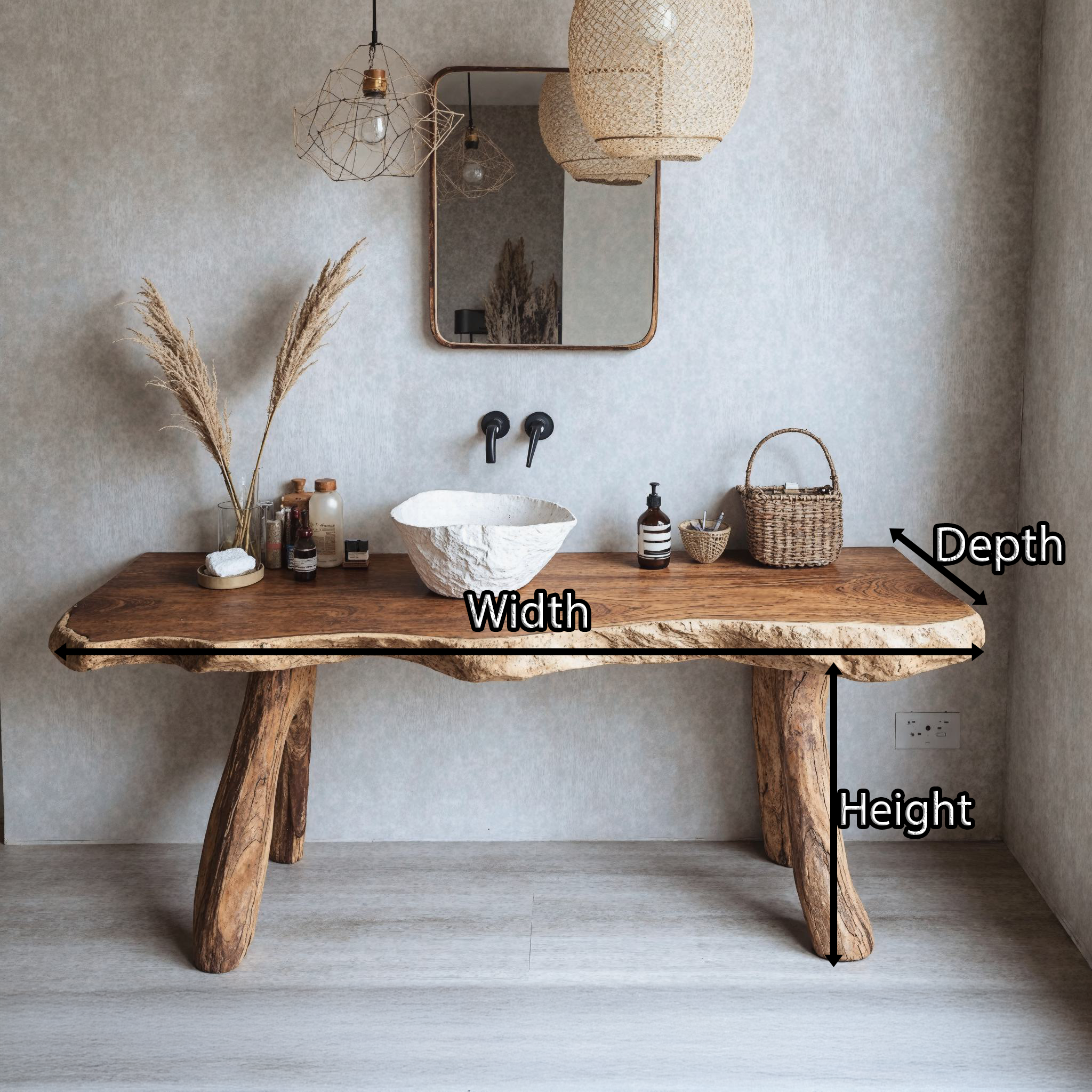 Handcrafted Wooden Bathroom Vanity With Floating Design SILDTBRV106