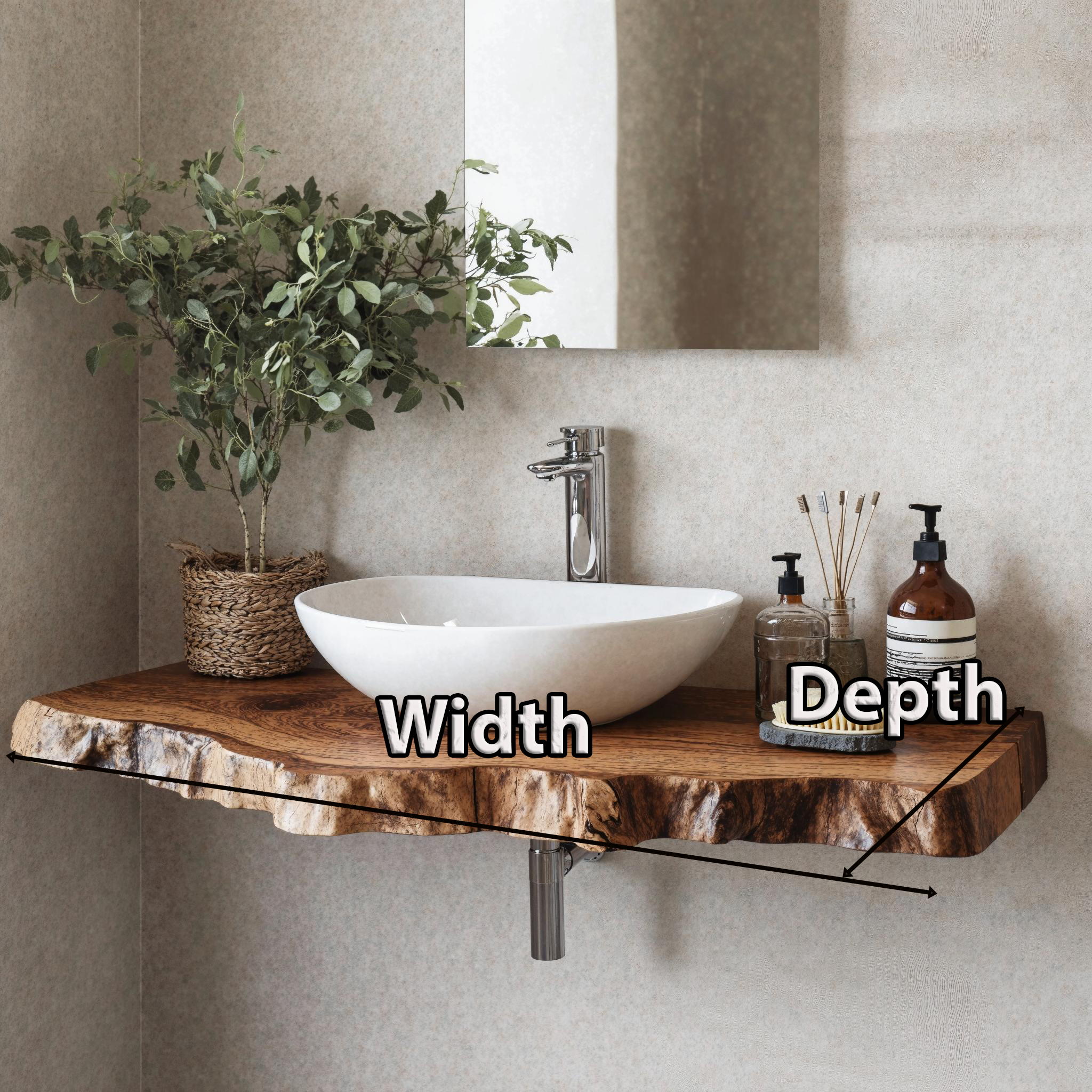 Wooden Floating Shelf For Bathroom Vanity With Storage Space SILDTBRV181