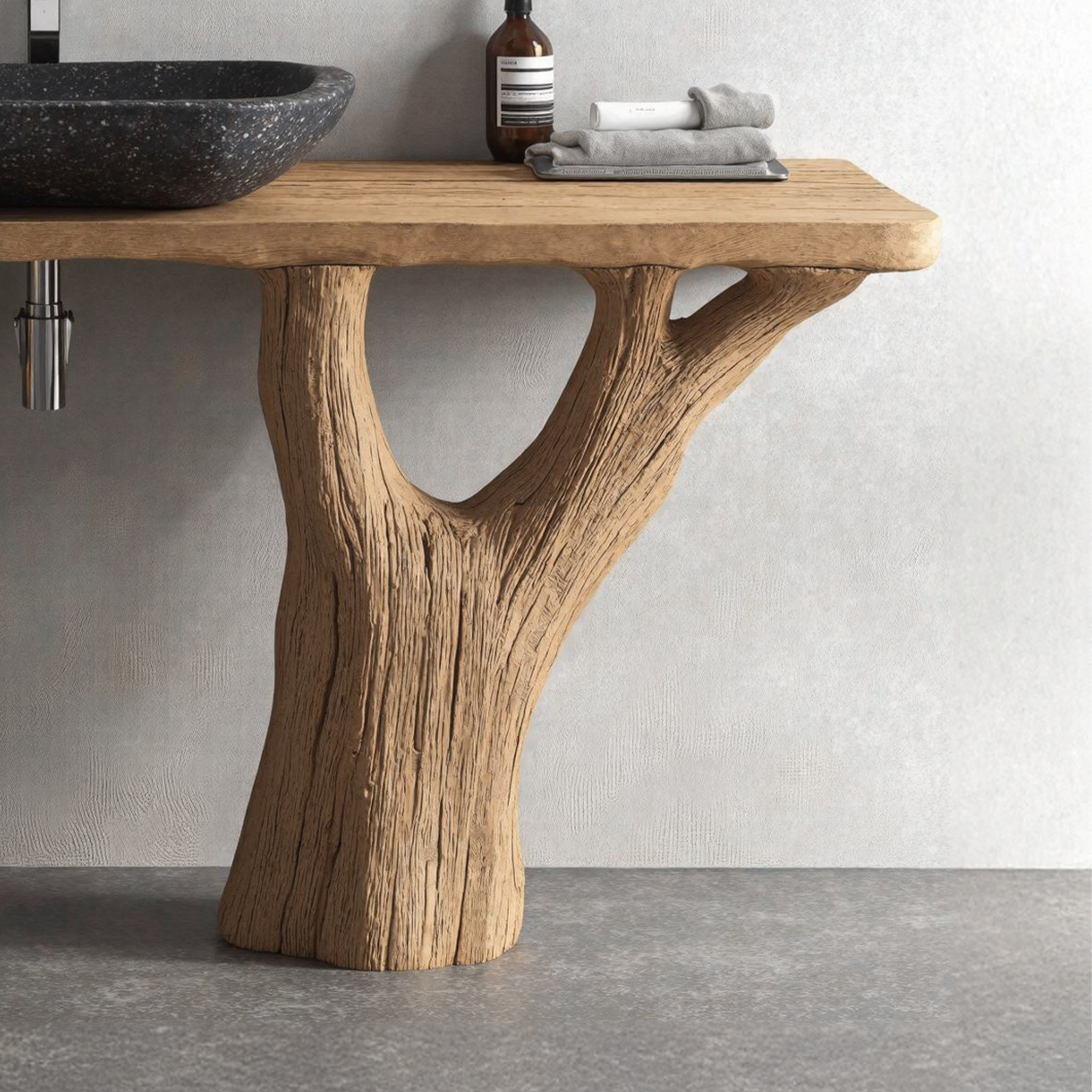 Rustic Floating Wood Vanity Bathroom Sink For Sleek Spaces SILDTBRV096