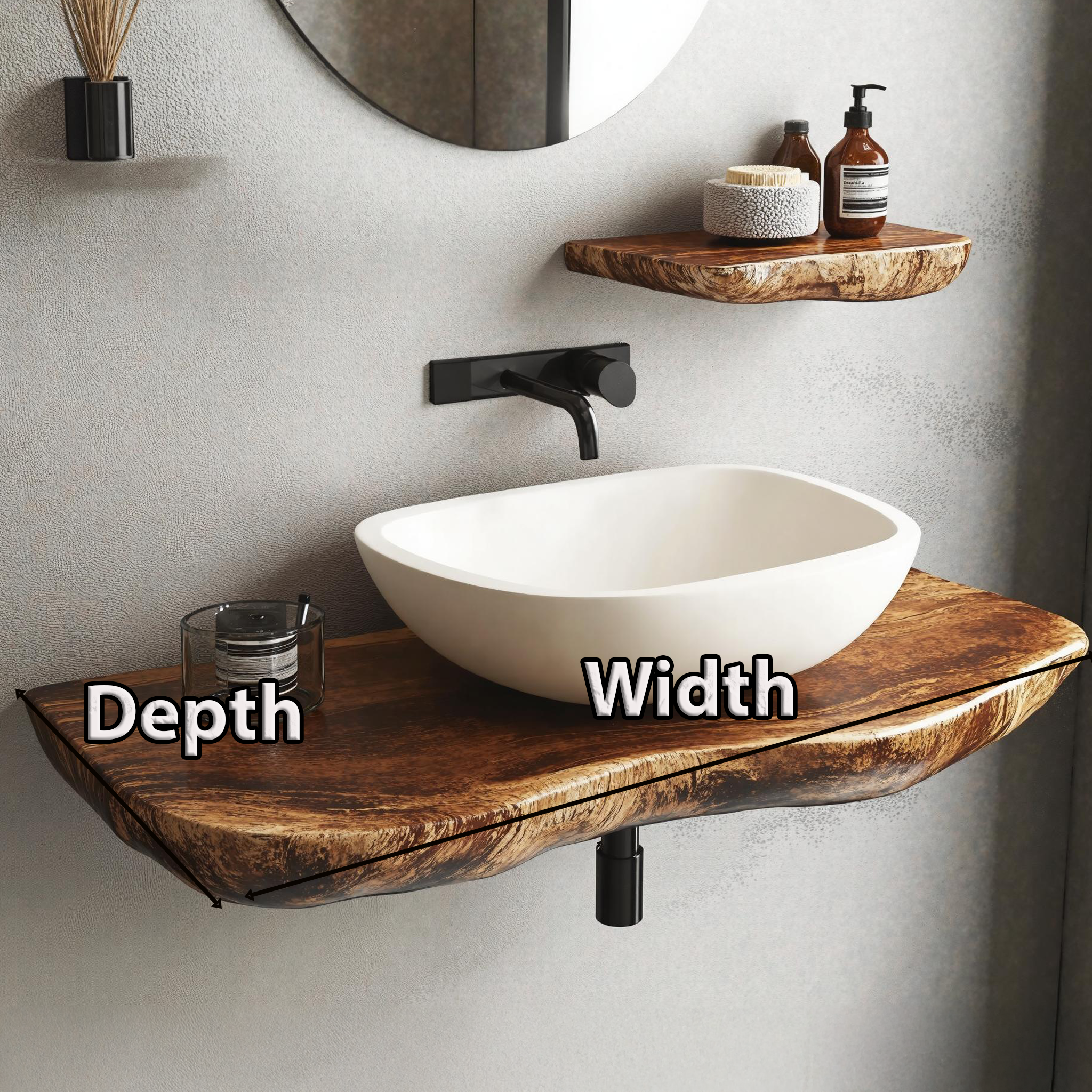 Modern Floating Bathroom Vanity Shelf For Elegant Spaces SILDTBRV179