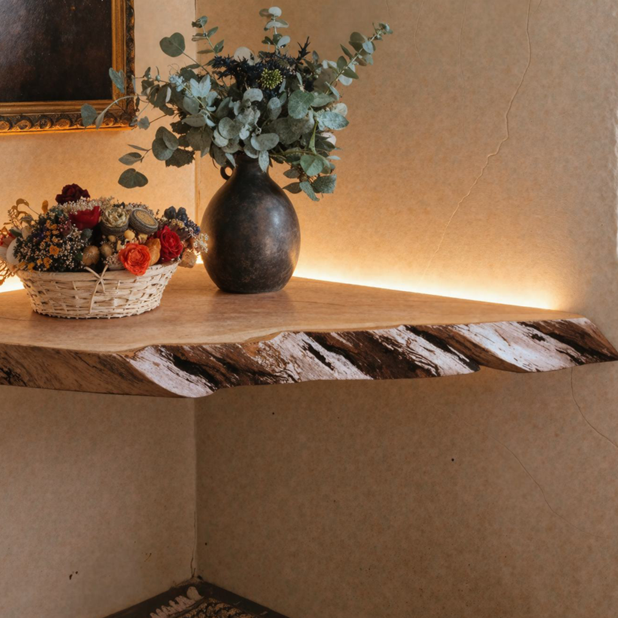 Handcrafted Floating Corner Bathroom Vanity SILDTBRV075