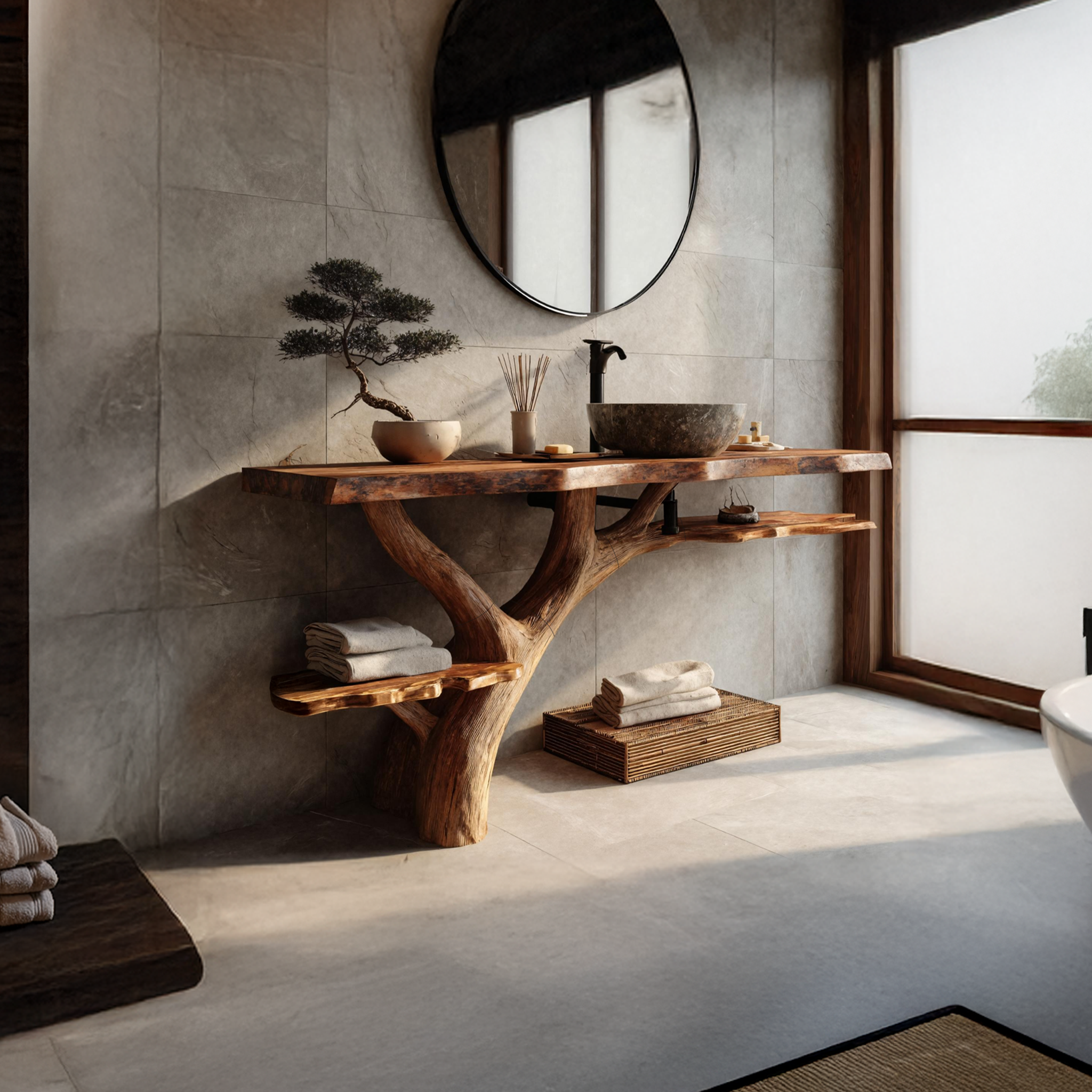 Modern Solid Wood Vanity For Contemporary Bathroom Furniture Decor SILDTTNBRV032