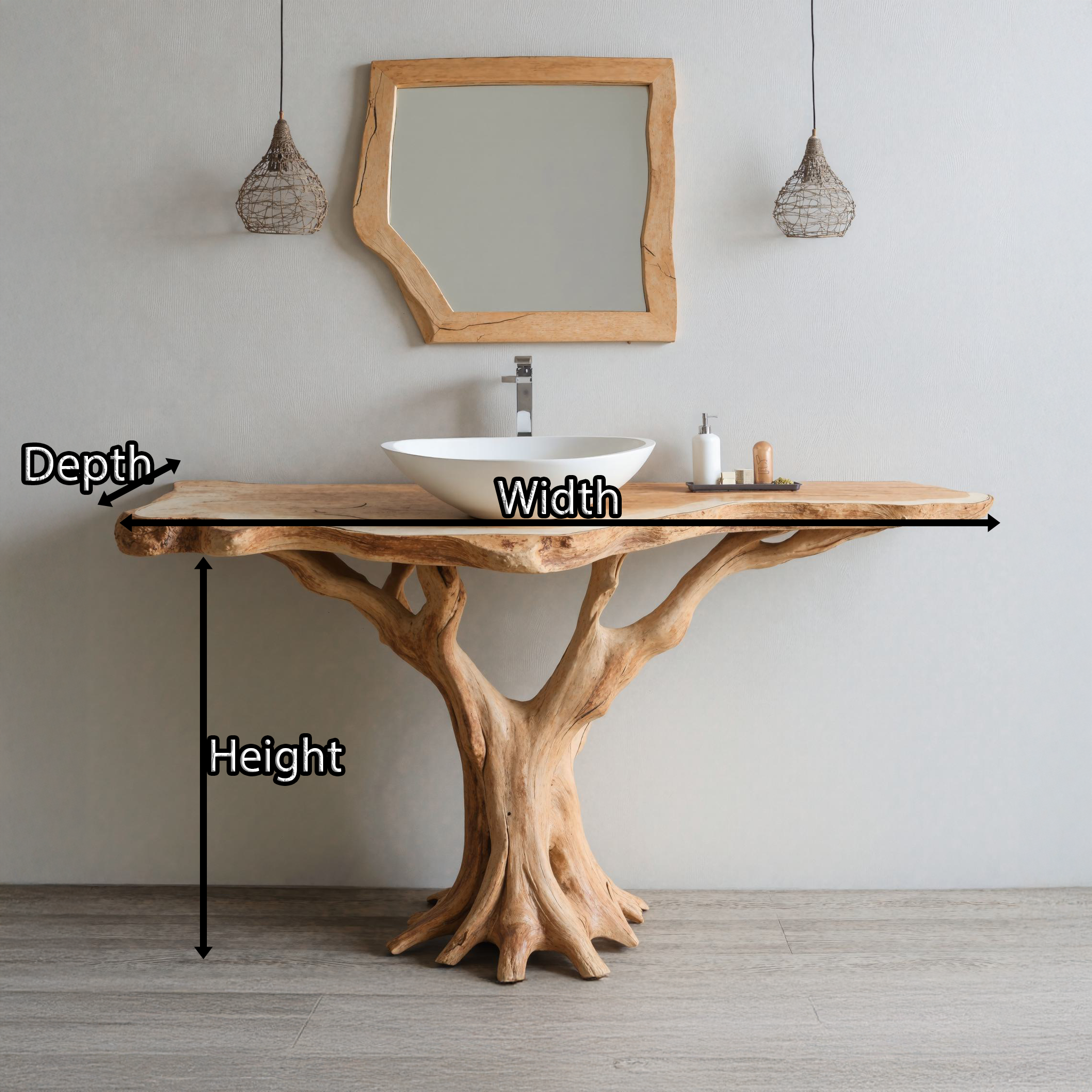 Modern Rustic Bathroom Vanity With Solid Wood Construction SILDTBRV107
