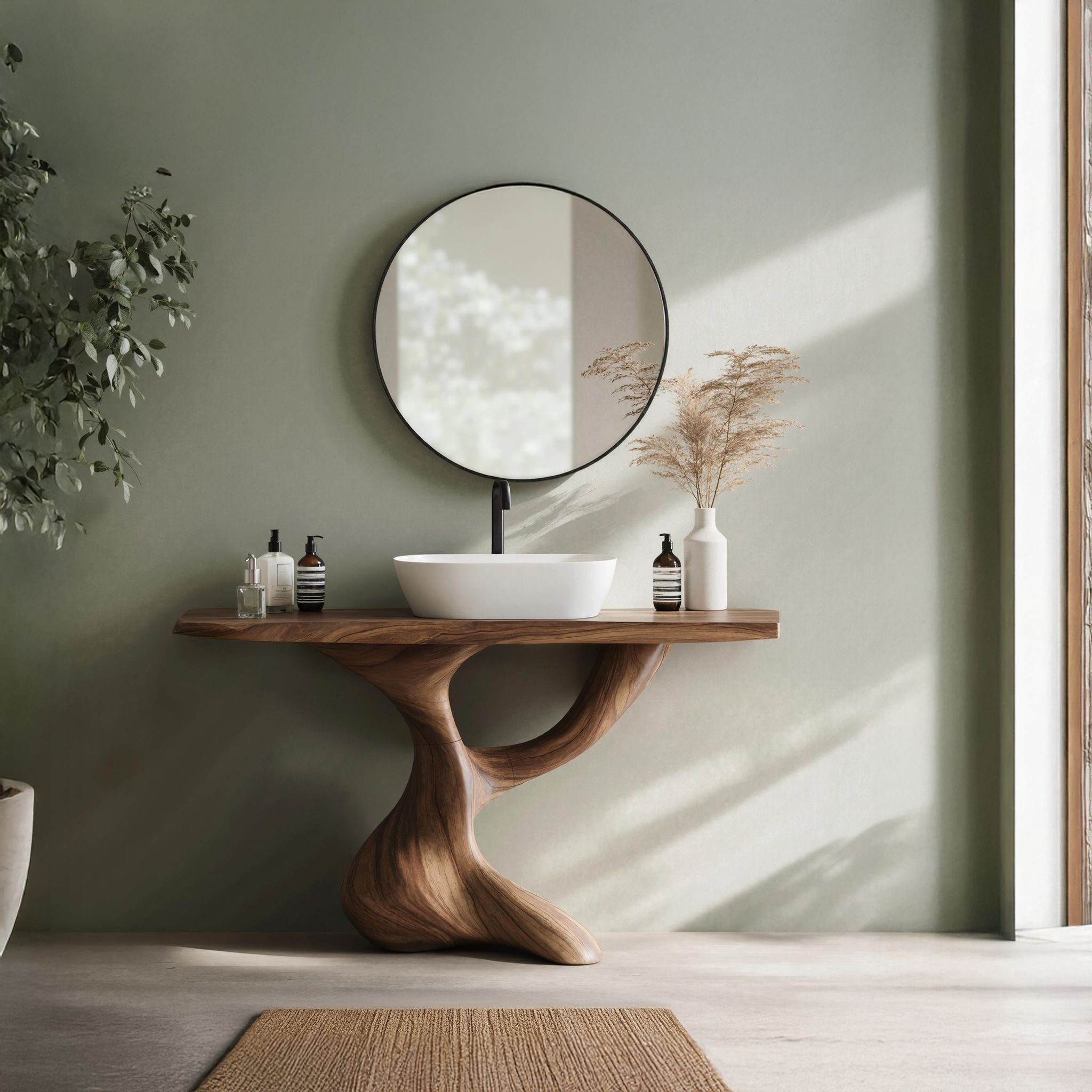 Handcrafted Solid Vanity For Timeless Bathroom Use SILDTTNBRV003