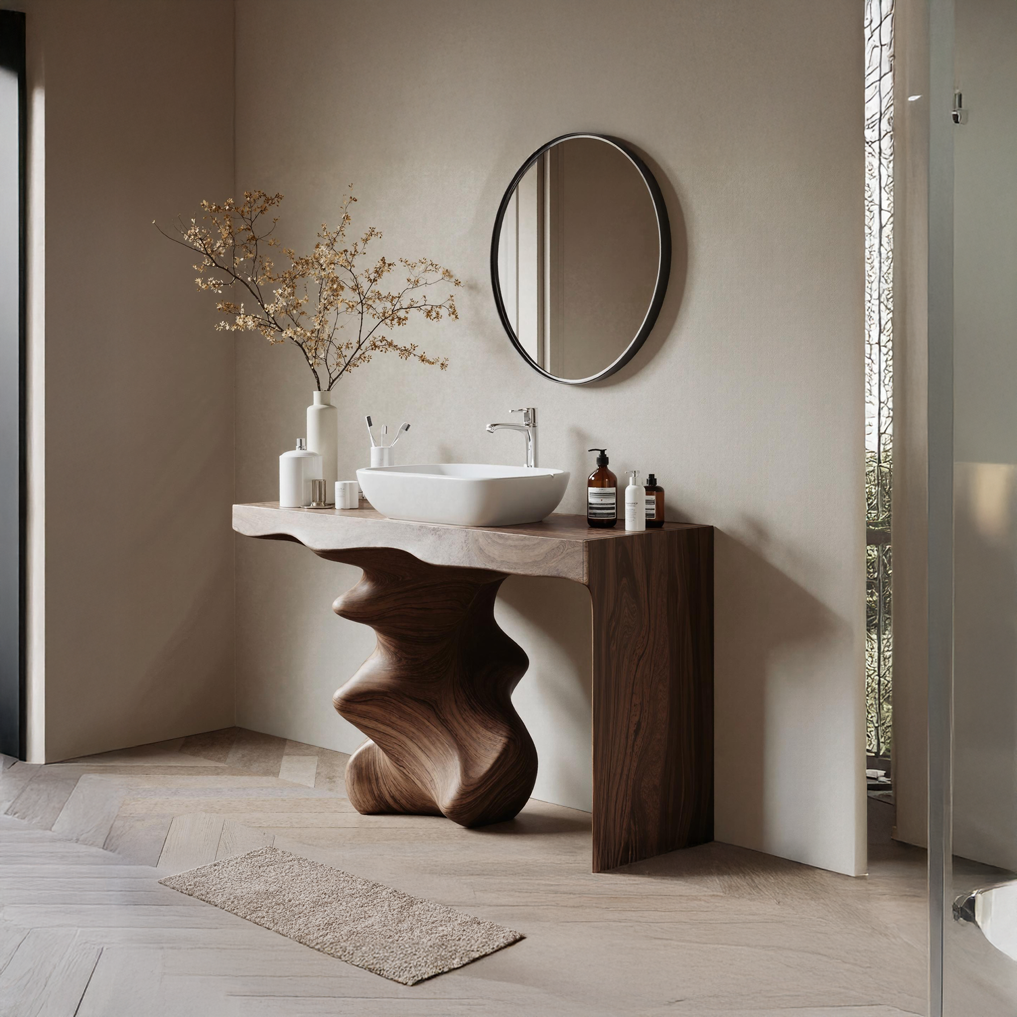 Mid Century Vanity For Organic Bathroom Interiors SILDTTNBRV012