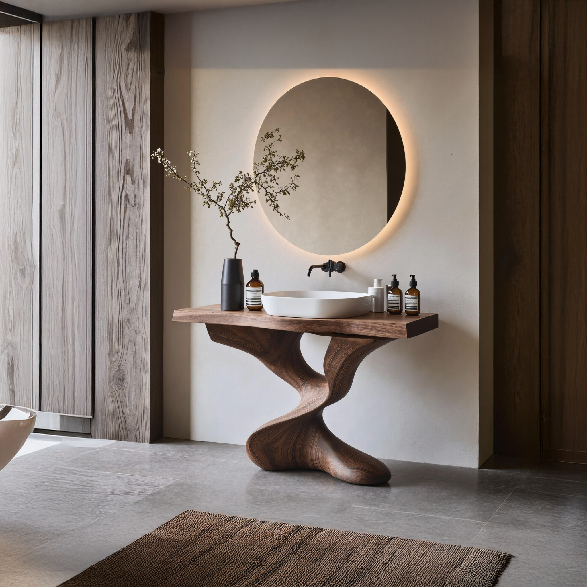 Farmhouse Solid Wood Vanity For Natural Bathroom SILDTTNBRV006