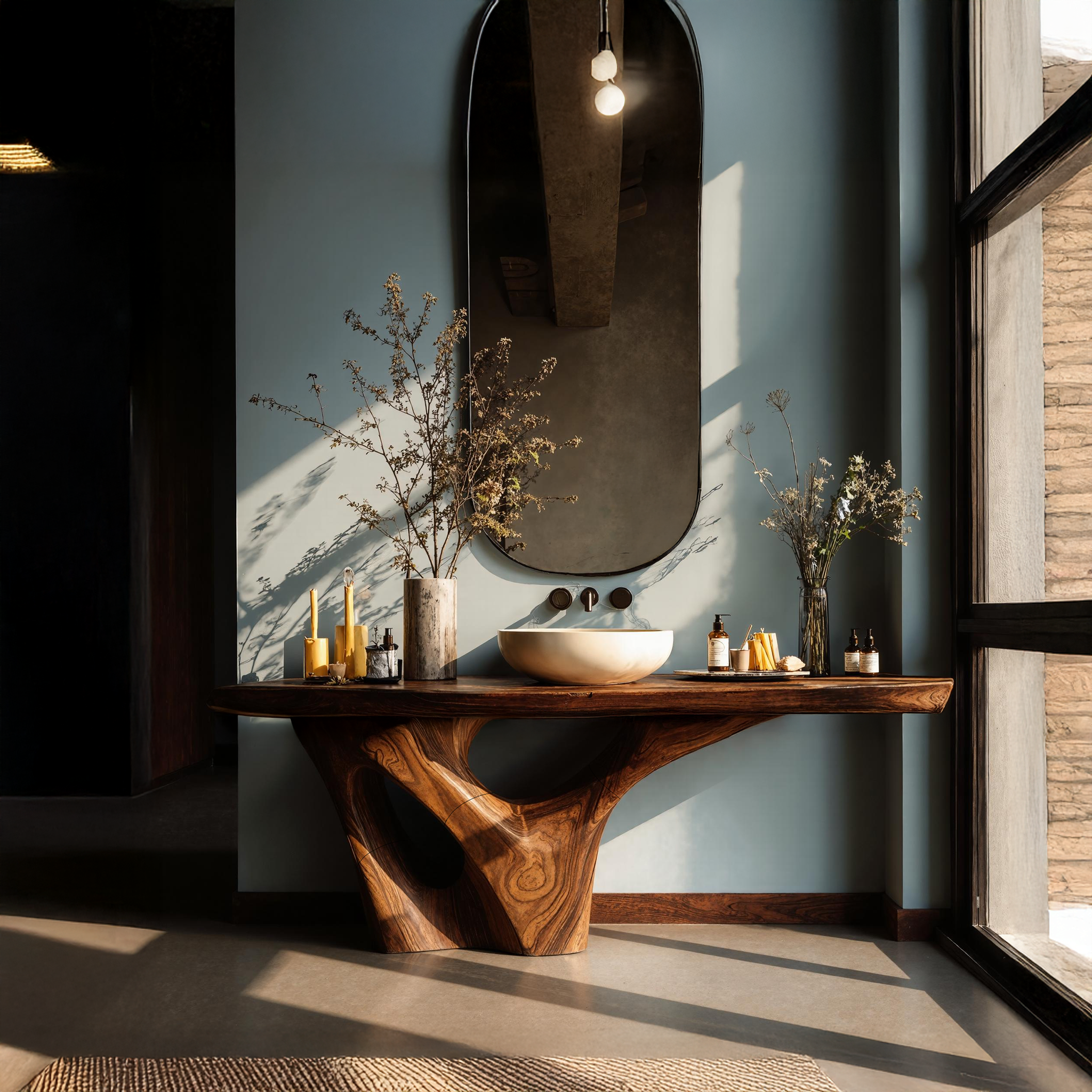 Rustic Solid Vanity For Timeless Bathroom Furniture SILDTTNBRV001