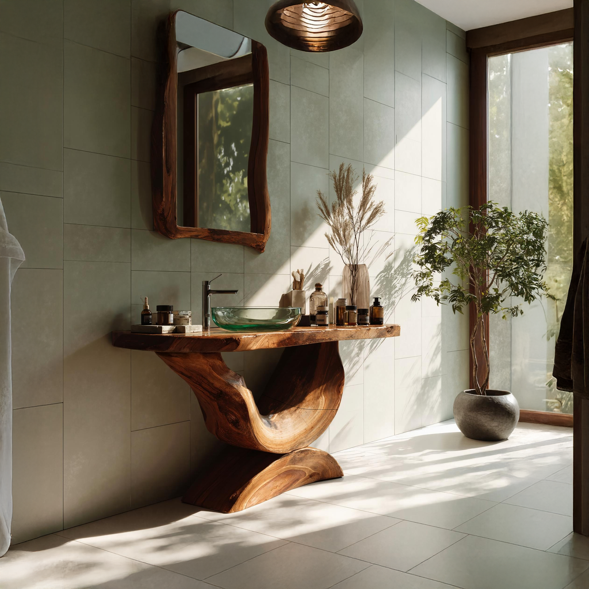 Mid Century Solid Wood Vanity For Bathroom Furniture SILDTTNBRV015