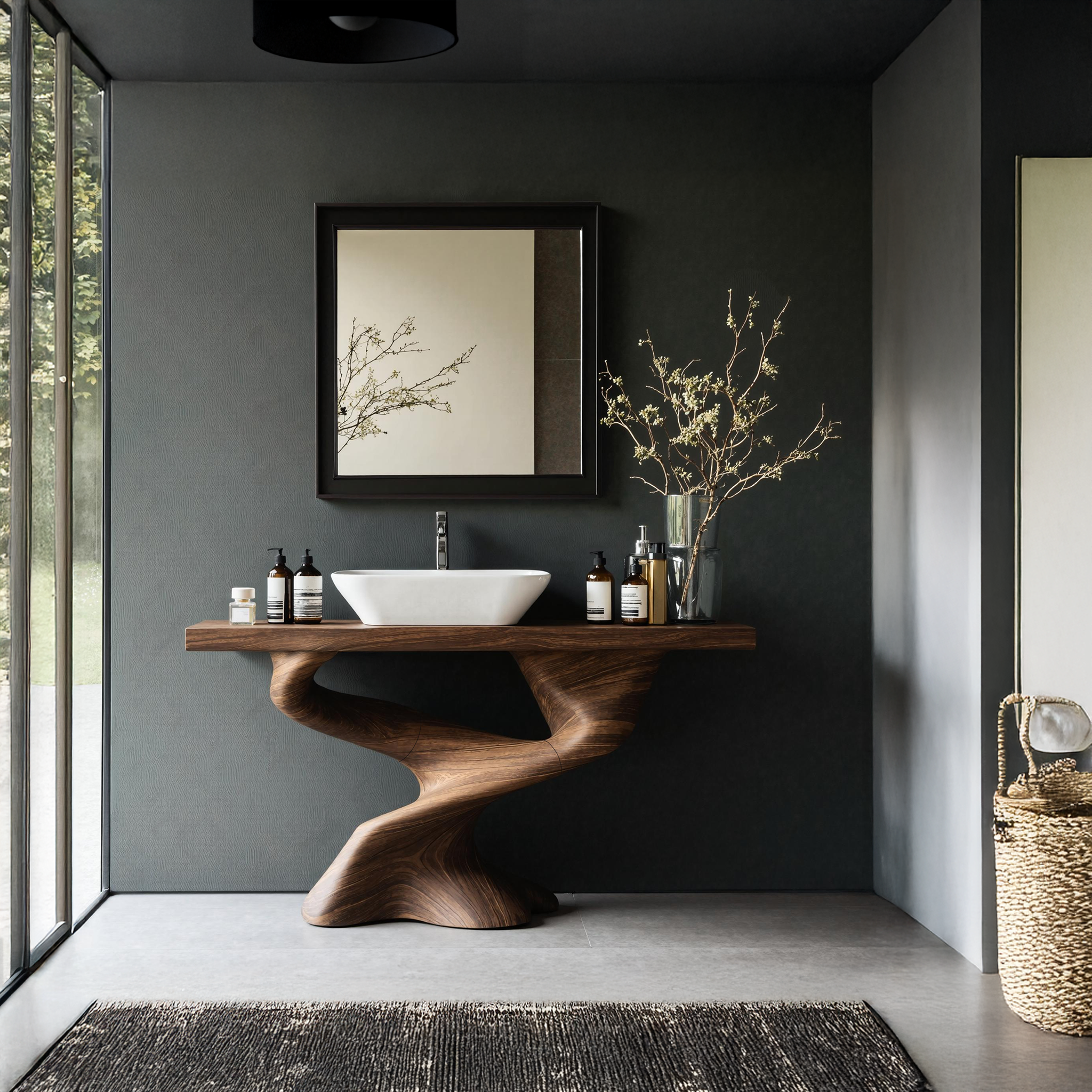 Handcrafted Solid Vanity For Unique Bathroom Design SILDTTNBRV011