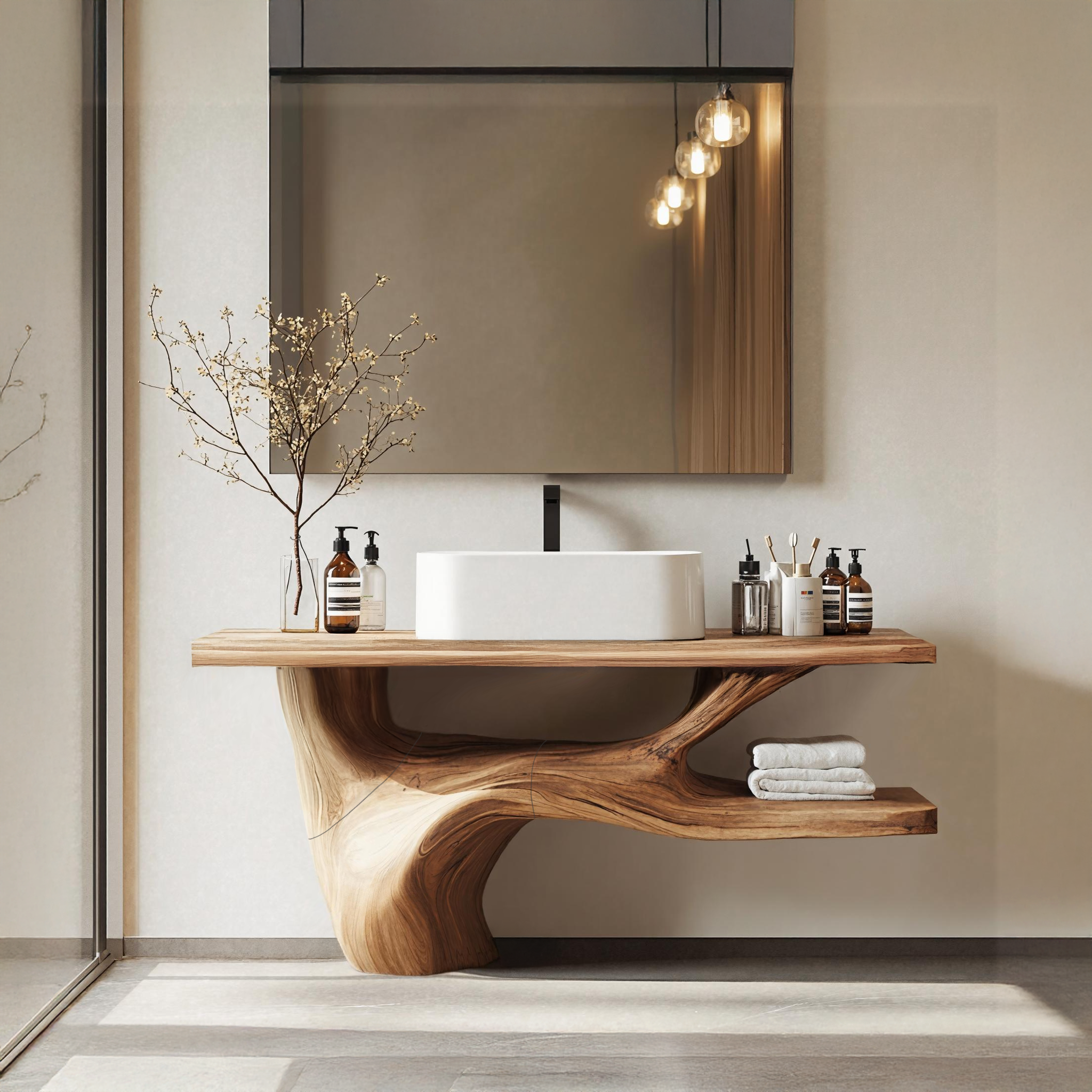 Handcrafted Solid Wood Vanity For Natural Interiors SILDTTRBRV002