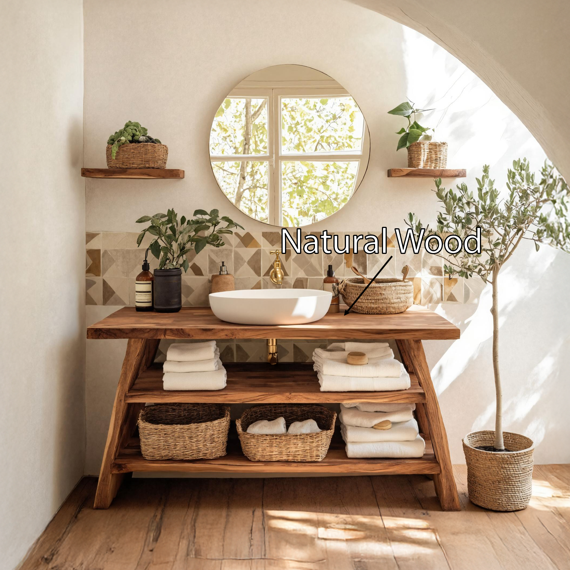 Farmhouse Bathroom Furniture With Wooden Vanity Design SILDTTRBRV046