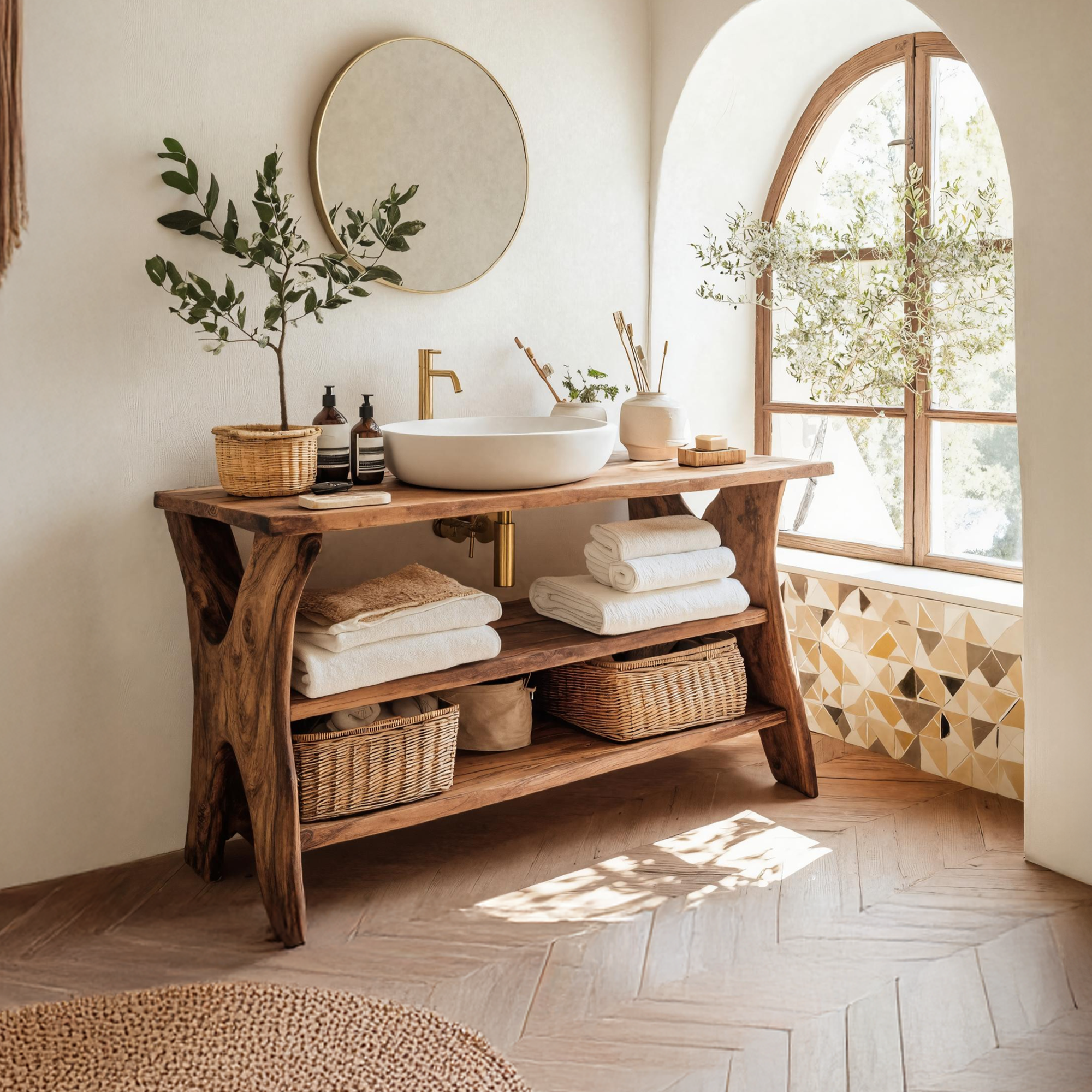 Handcrafted Live Edge Vanity For Bathroom Functionality SILDTTRBRV045