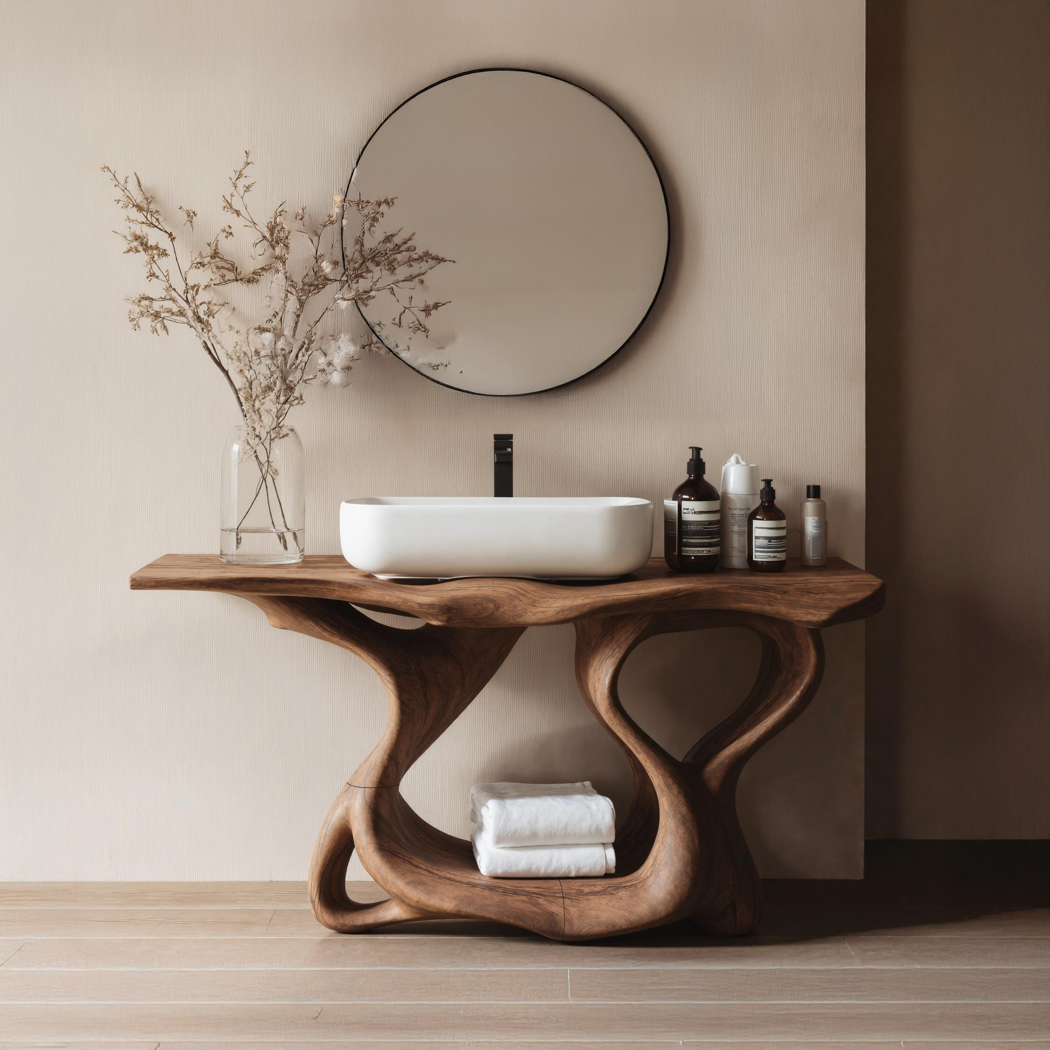 Rustic Solid Wood Vanity For Bathroom Furniture Decor SILDTTRBRV014