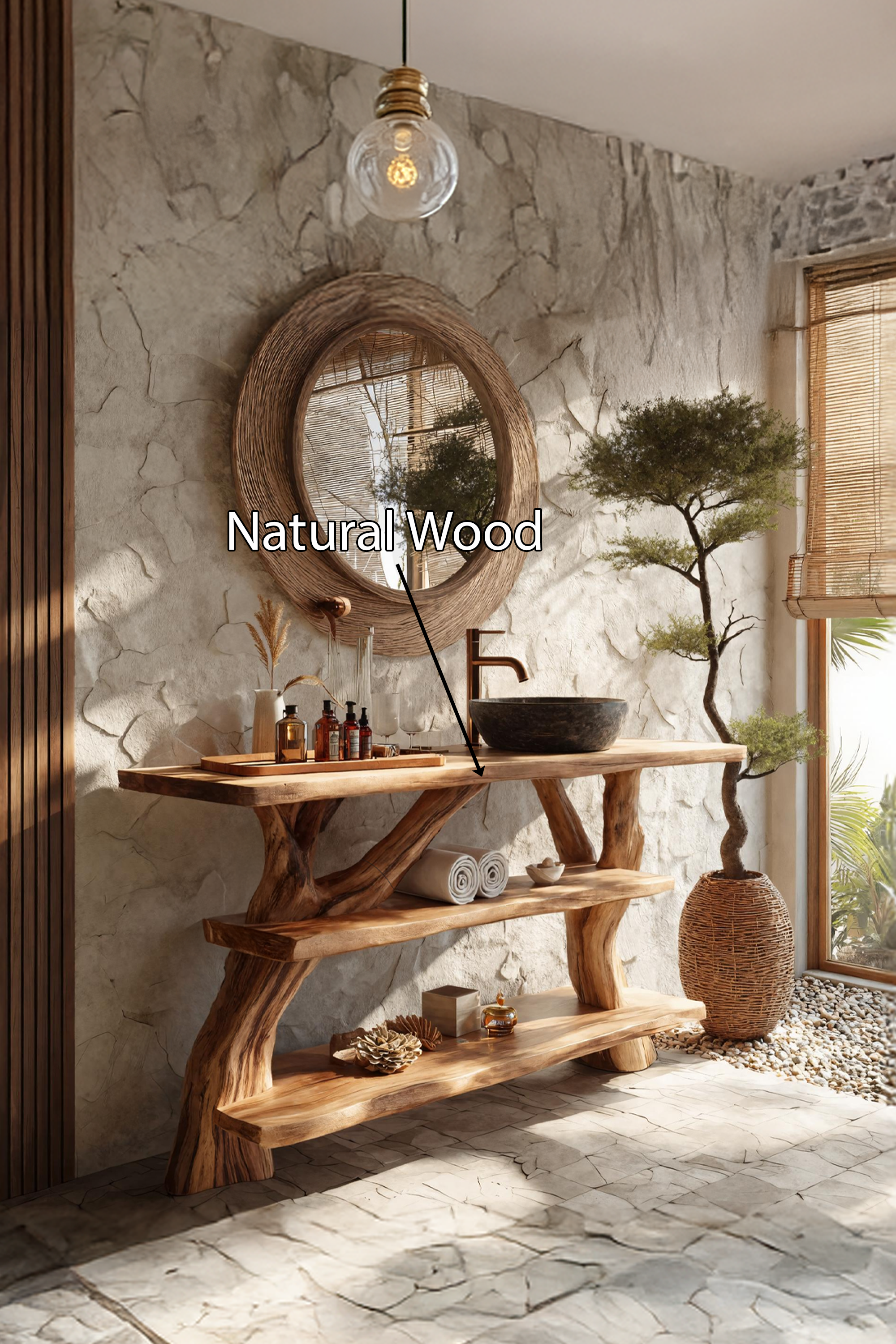 Farmhouse Solid Wood Vanity For Cozy Bathroom Furniture Decor SILDTTNBRV019