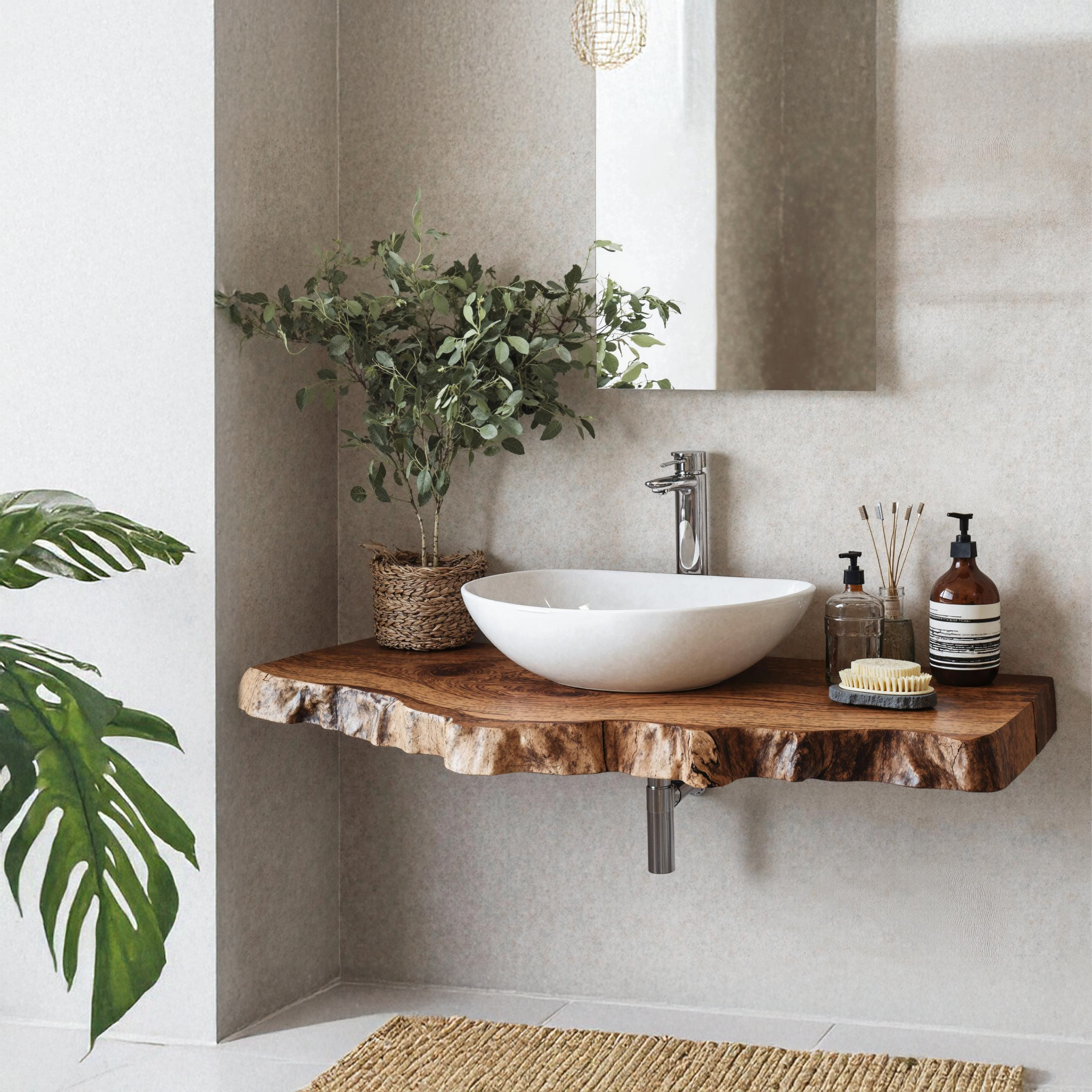 Wooden Floating Shelf For Bathroom Vanity With Storage Space SILDTBRV181