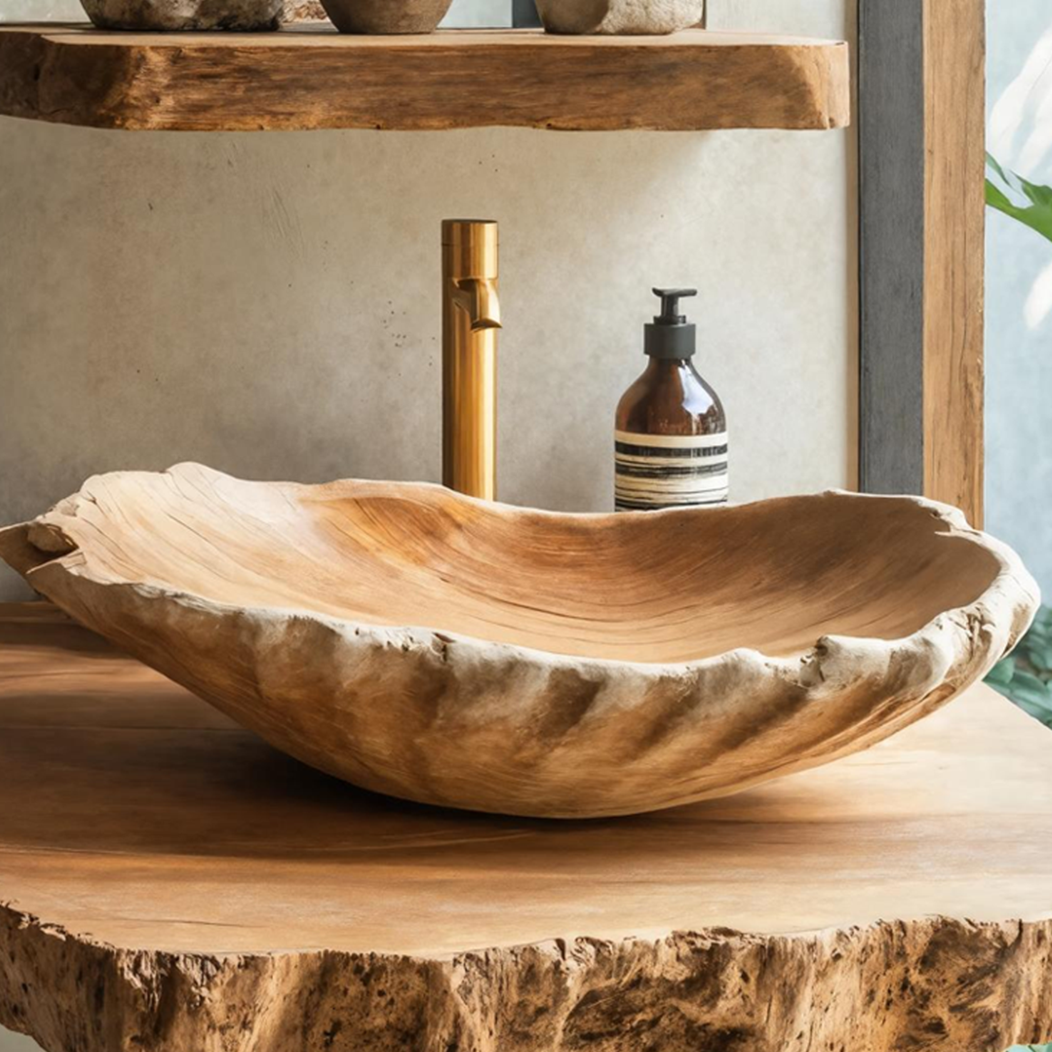 Rustic Solid Wood Sink For Farmhouse Furniture Styling SILDTTRVS007