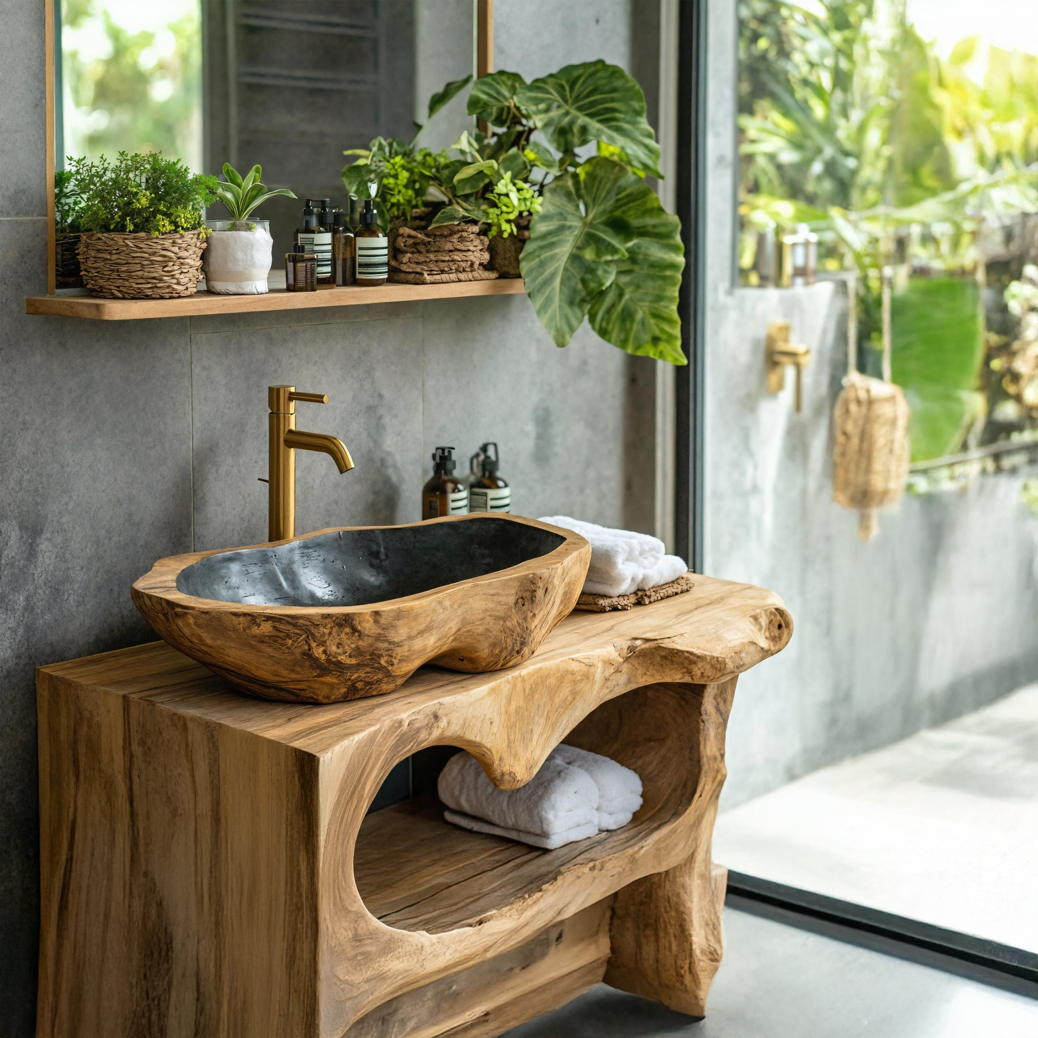 Solid Wood Sink Farmhouse Look For Bathroom Vanity Decor SILDTTRVS015