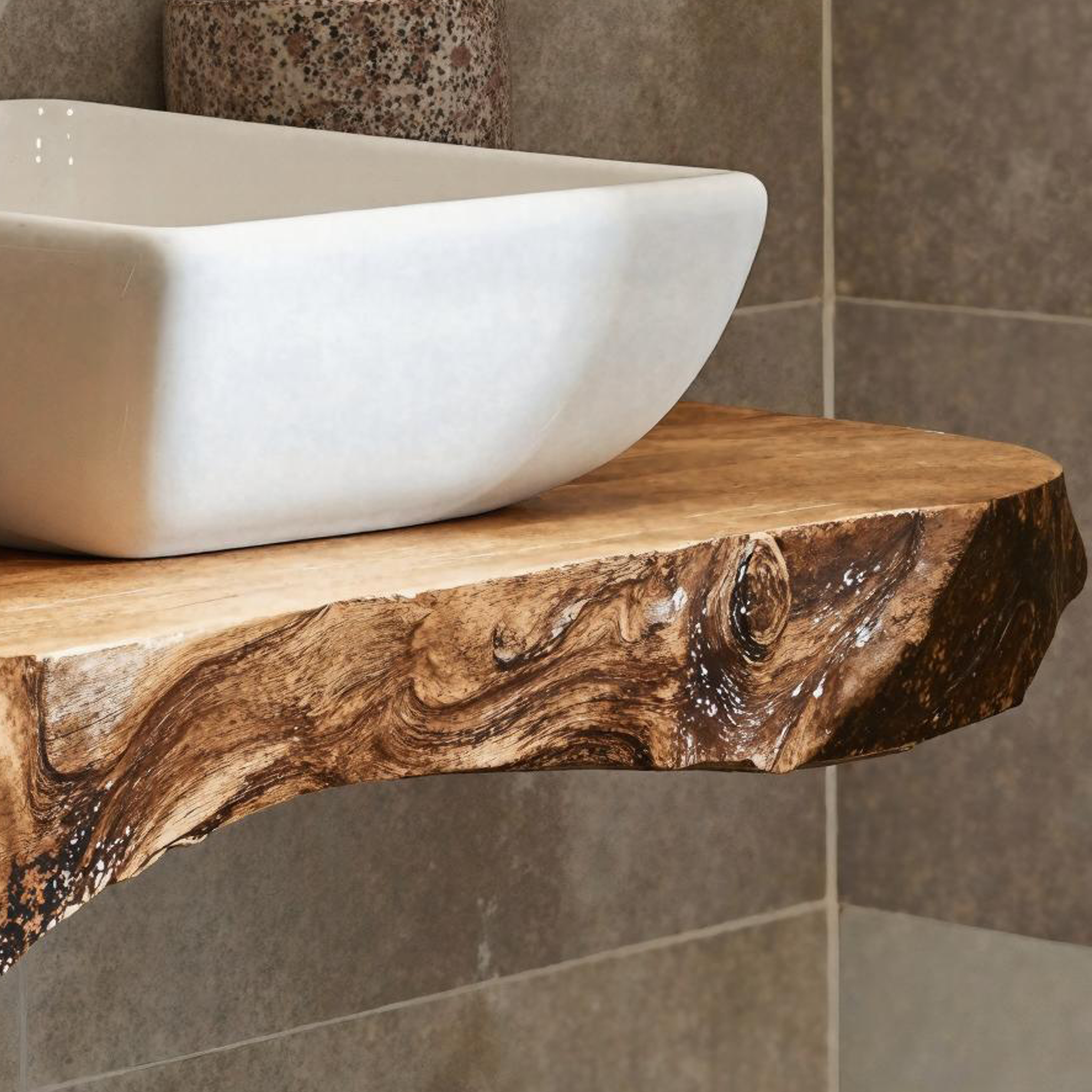 Natural Wood Floating Shelf For Bathroom Vanity Display SILDTBRV180