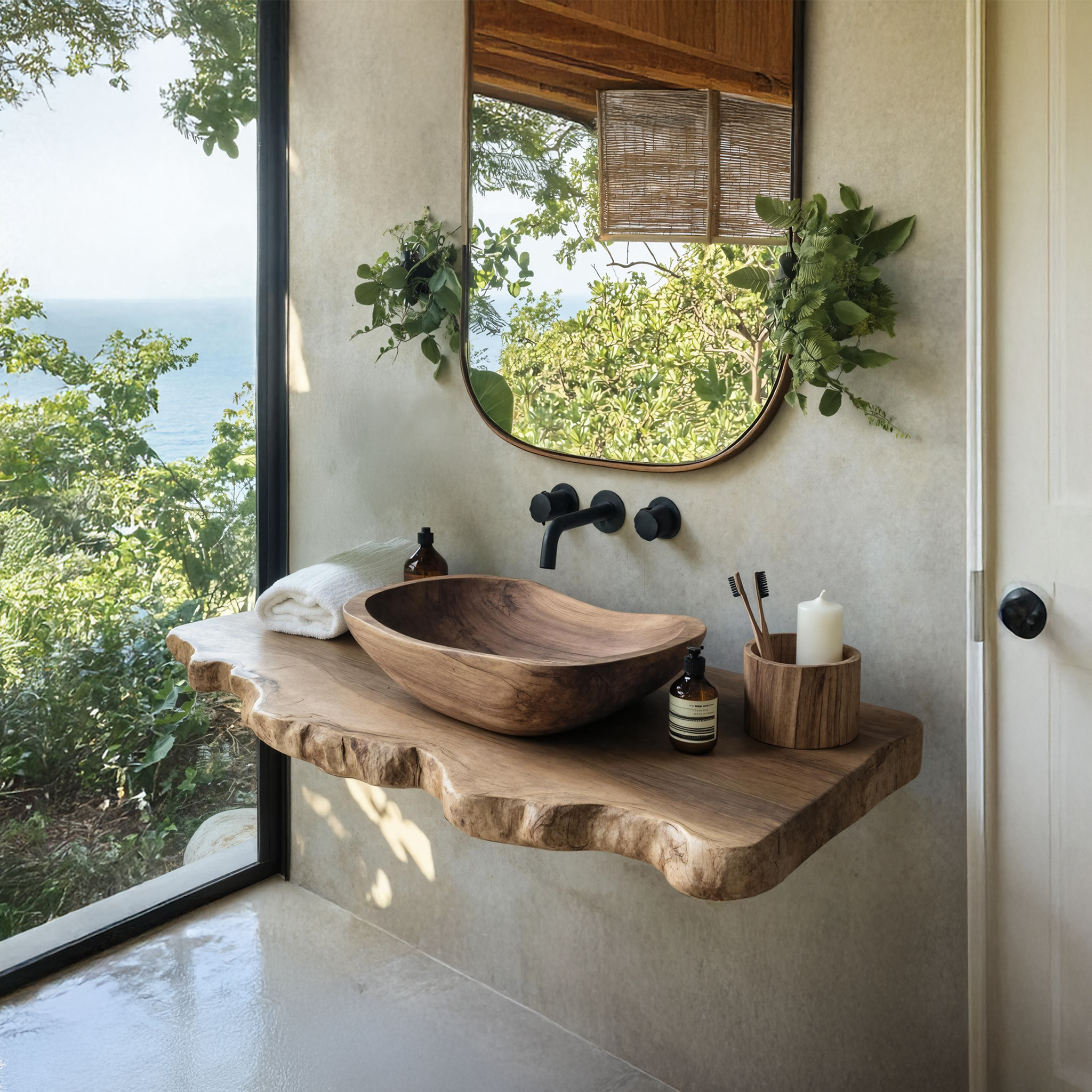 Mid Century Solid Wood Sink For Luxury Bathroom Upgrade SILDTTRVS001