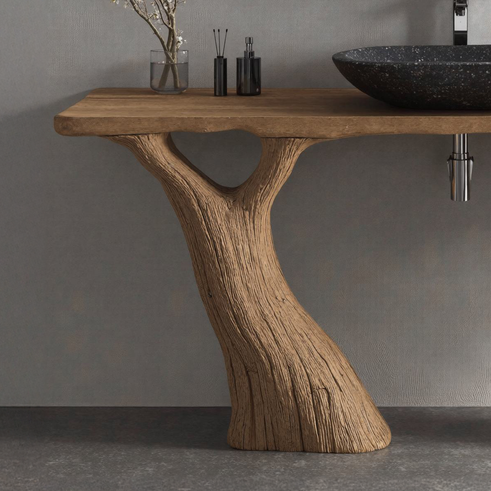 Rustic Floating Wood Vanity Bathroom Sink For Sleek Spaces SILDTBRV096