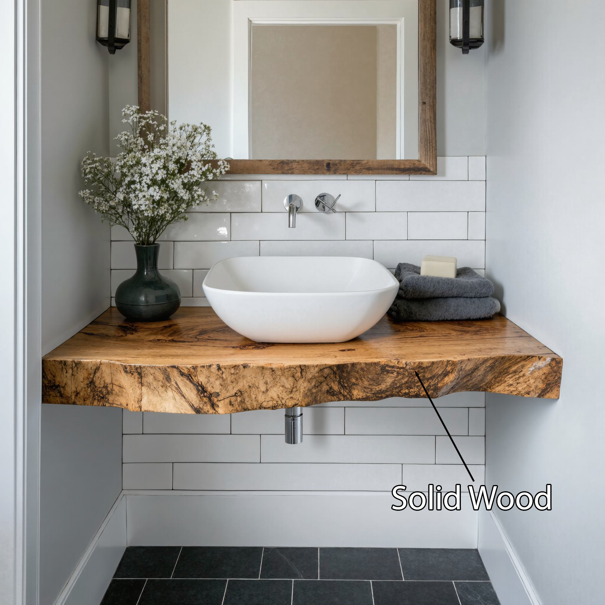 Mid Century Solid Wood Vanity Bathroom Style SILDTBRV210