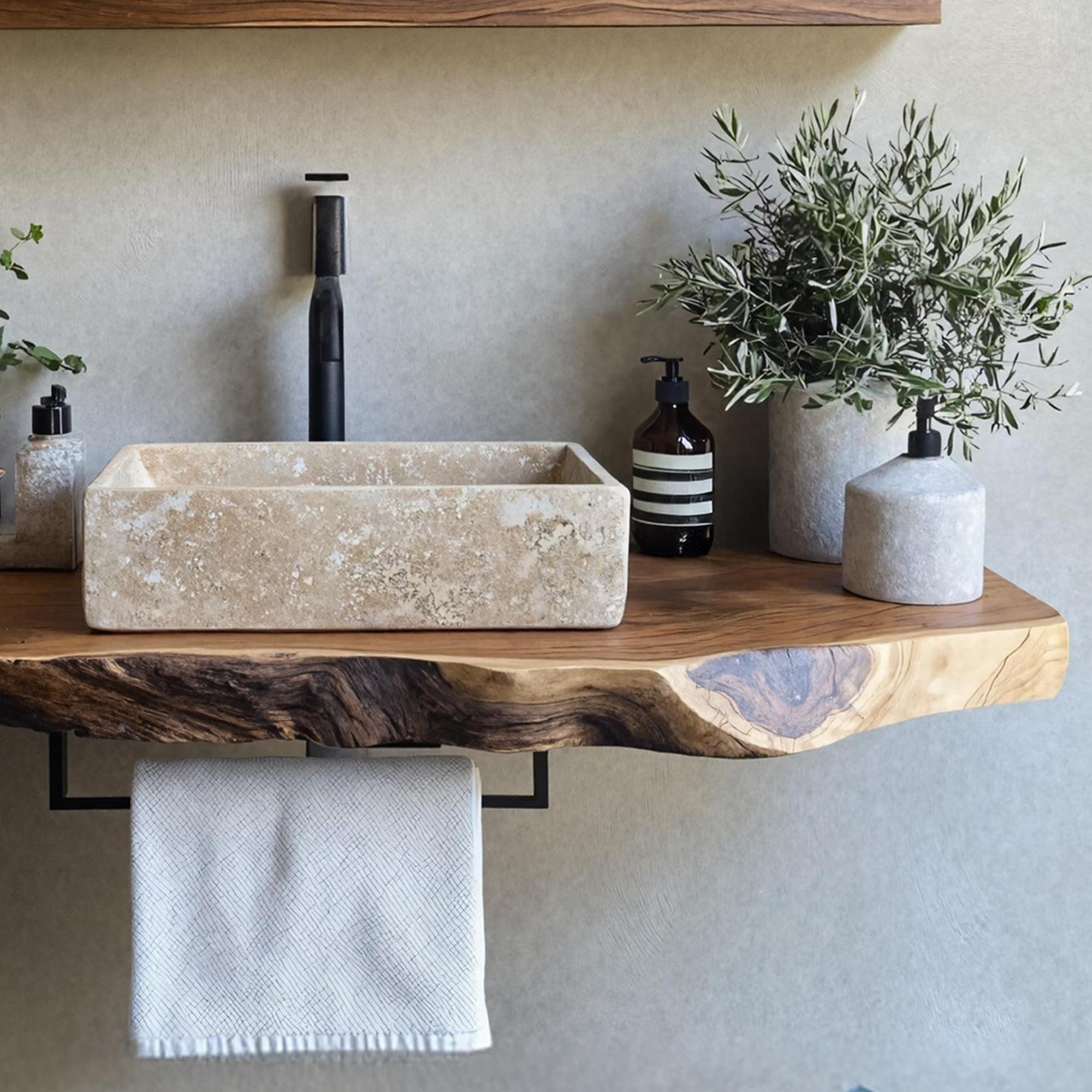Handcrafted Live Edge Vanity For Modern Bathroom Design SILDTTRBAS003