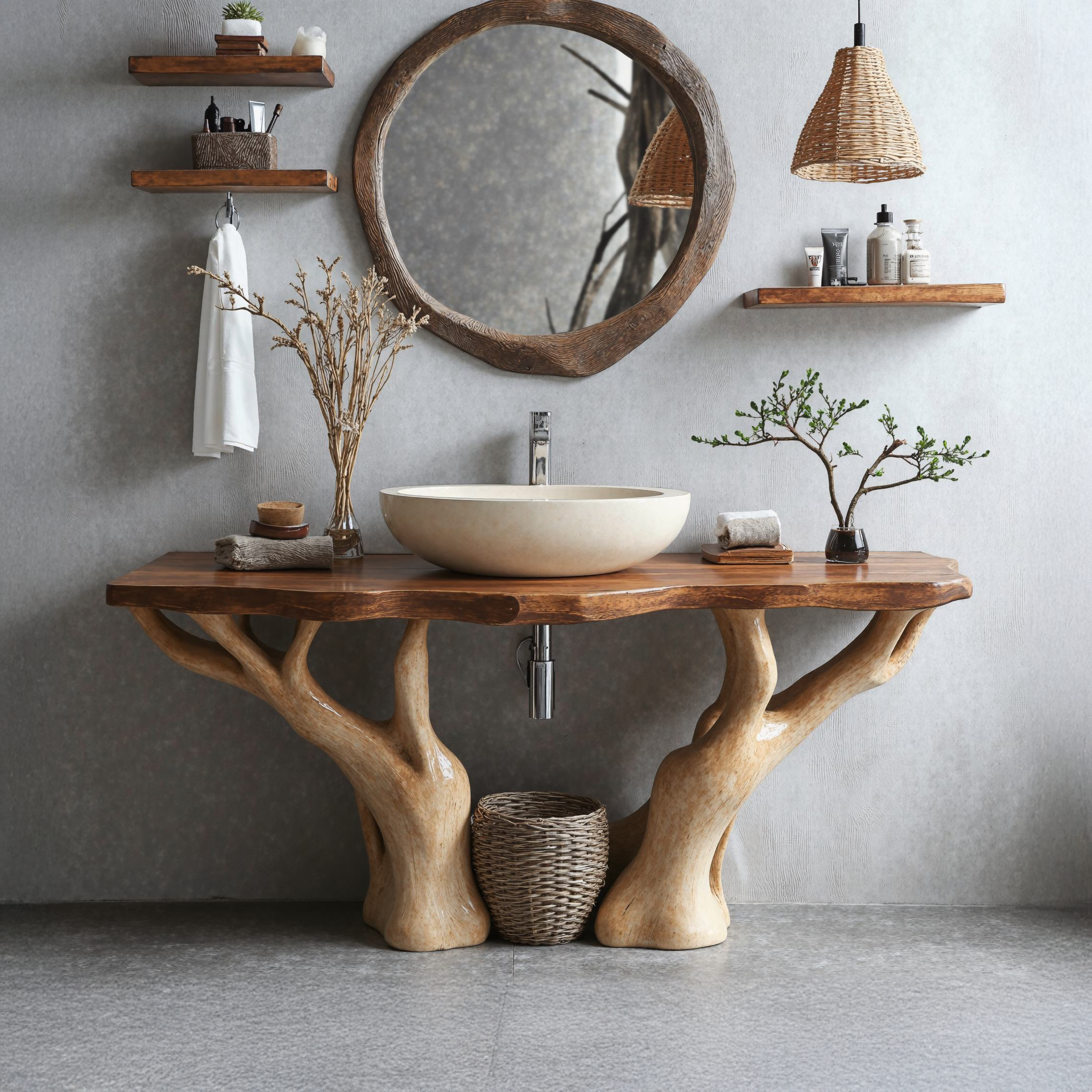 Rustic Live Edge Vanity For Contemporary Bathroom Spaces SILDTBRV101