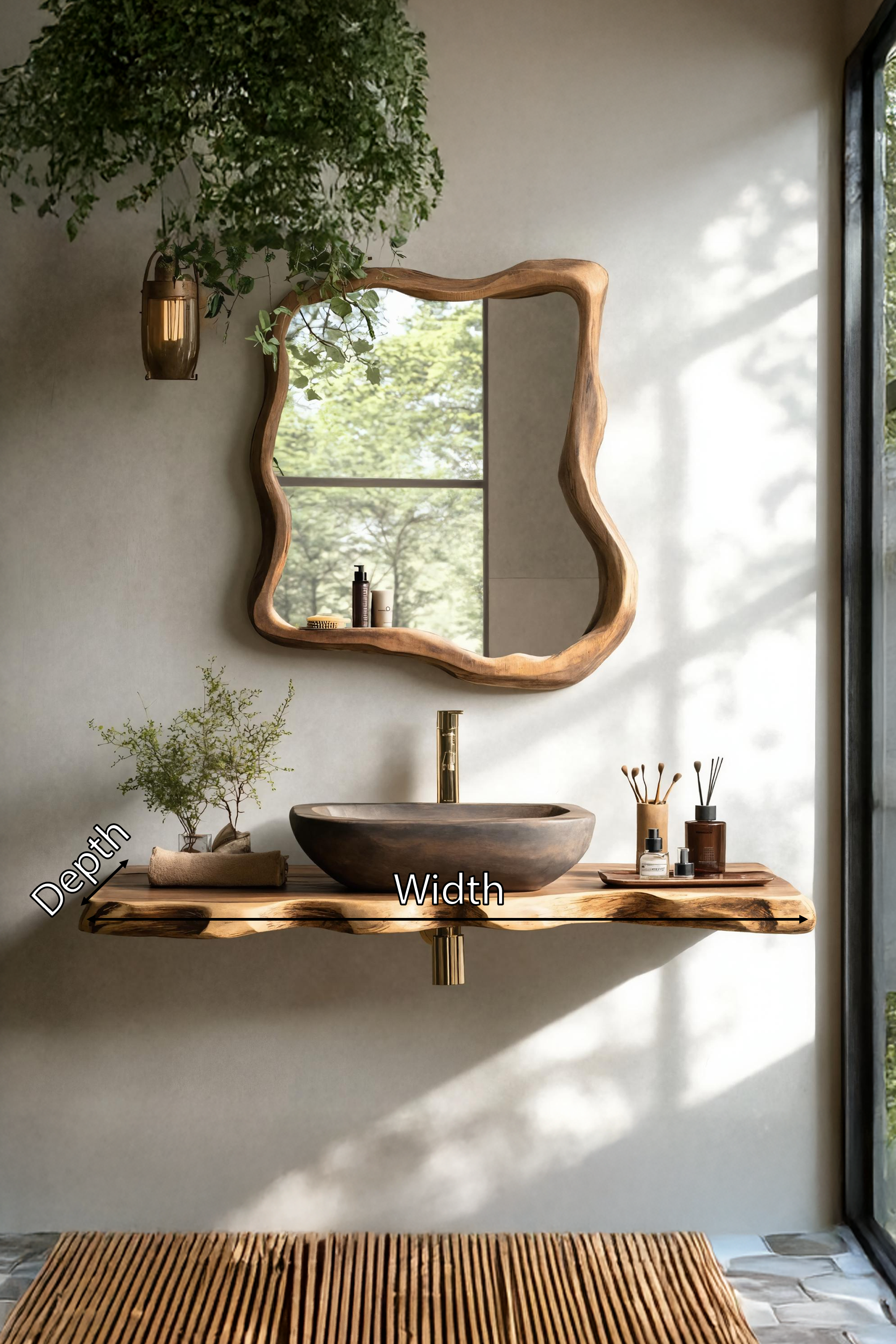 Rustic Wooden Vanity With Sink For Bathroom Decor SILDTTRBAS027