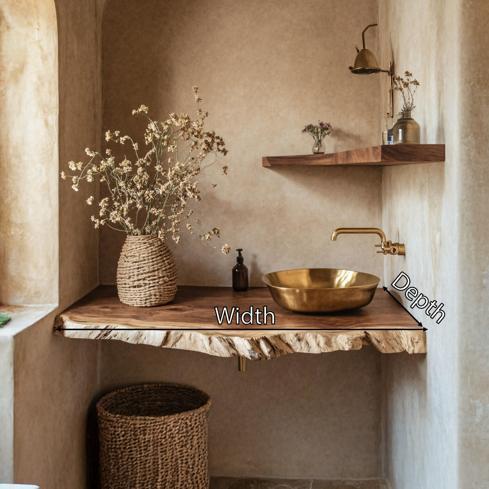 Handcrafted Bathroom Vanity In Live Edge Wood Design SILDTTRBAS007