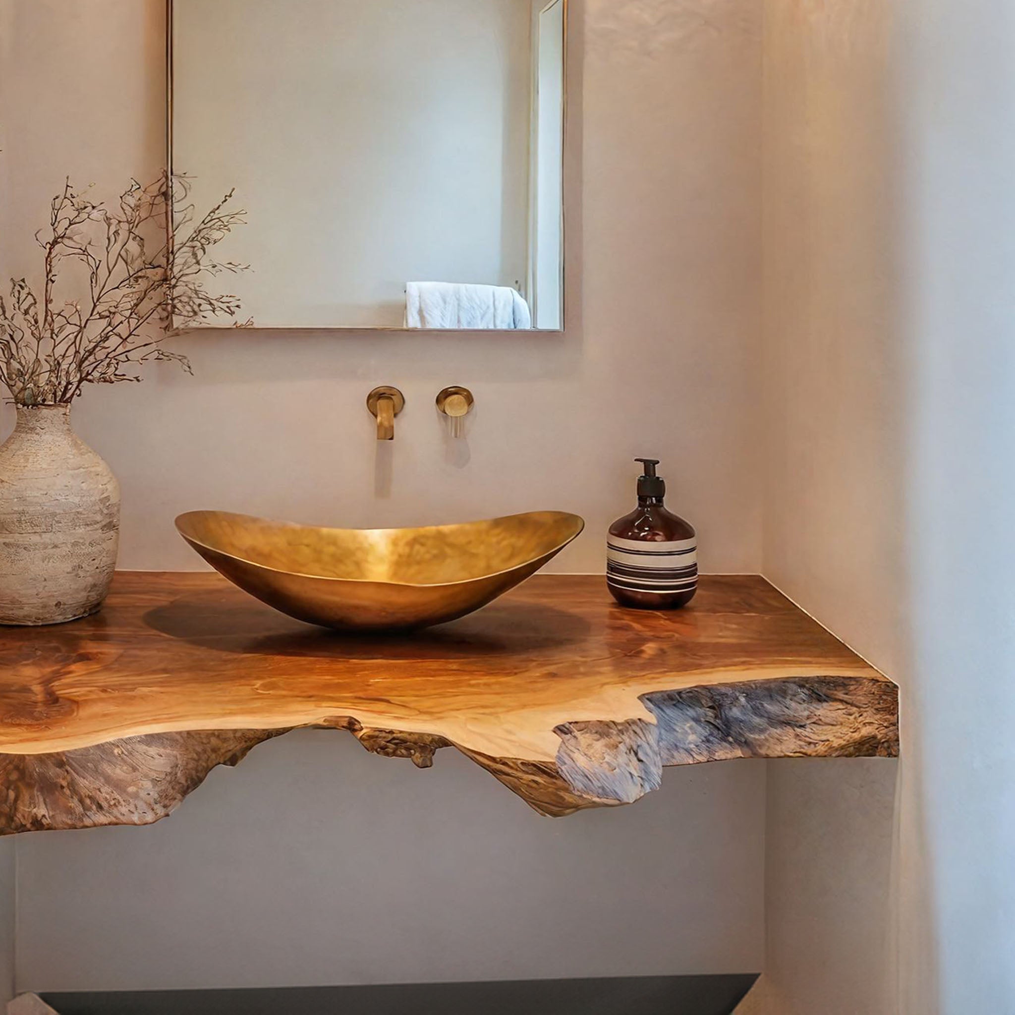 Mid Century Solid Wood Vanity For Bathroom Decor SILDTBRV192