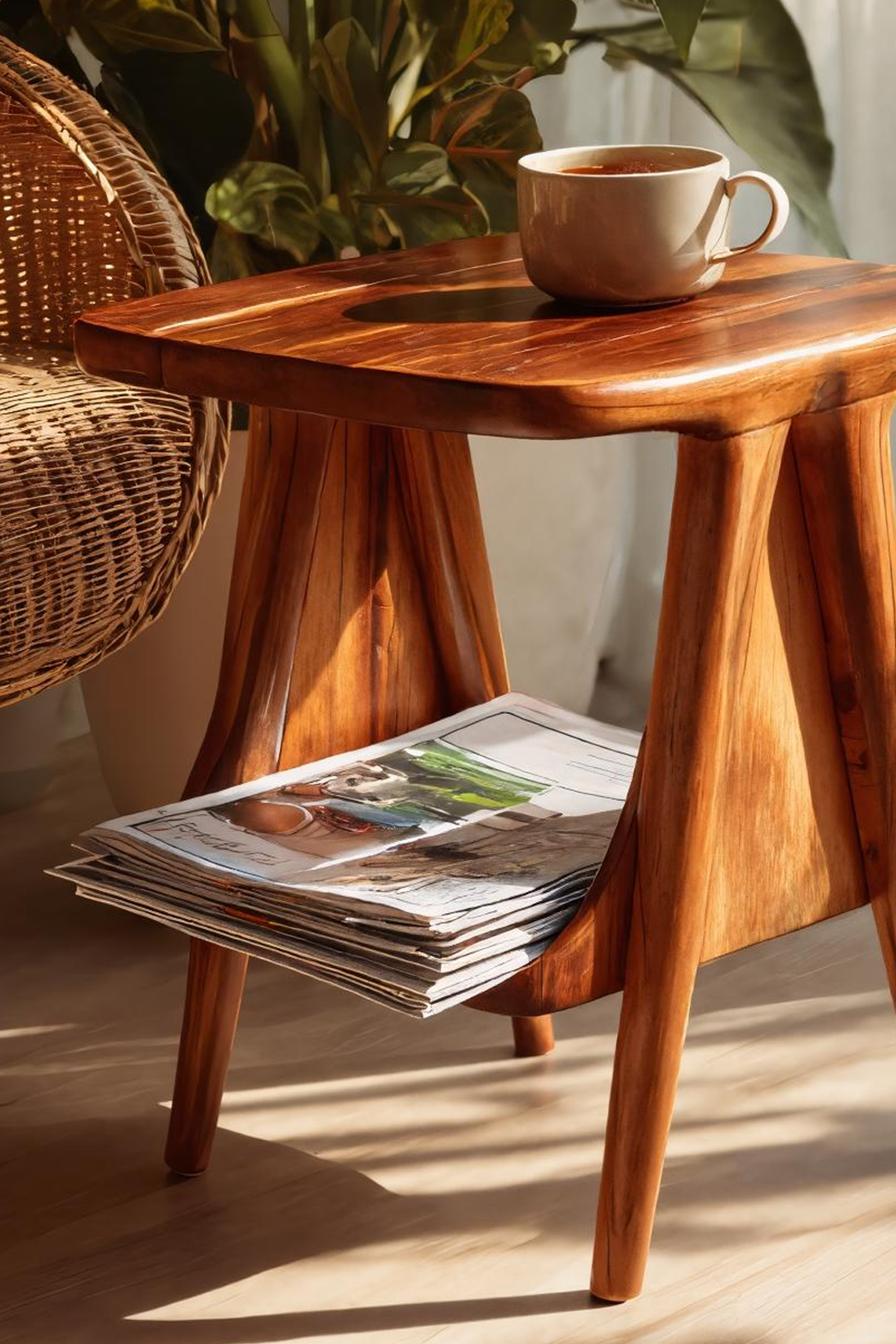 Modern Solid Wood Side Table For Entryway Design And Decor SILDTTRSTA004