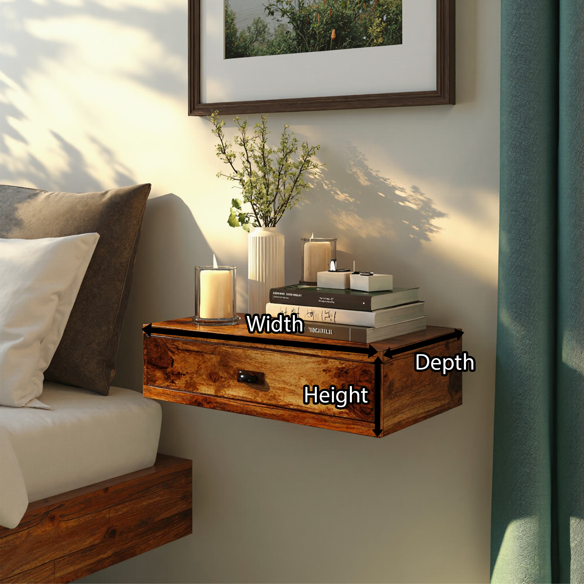 Modern Floating Nightstand For Compact Spaces With Drawer SILDTNS007