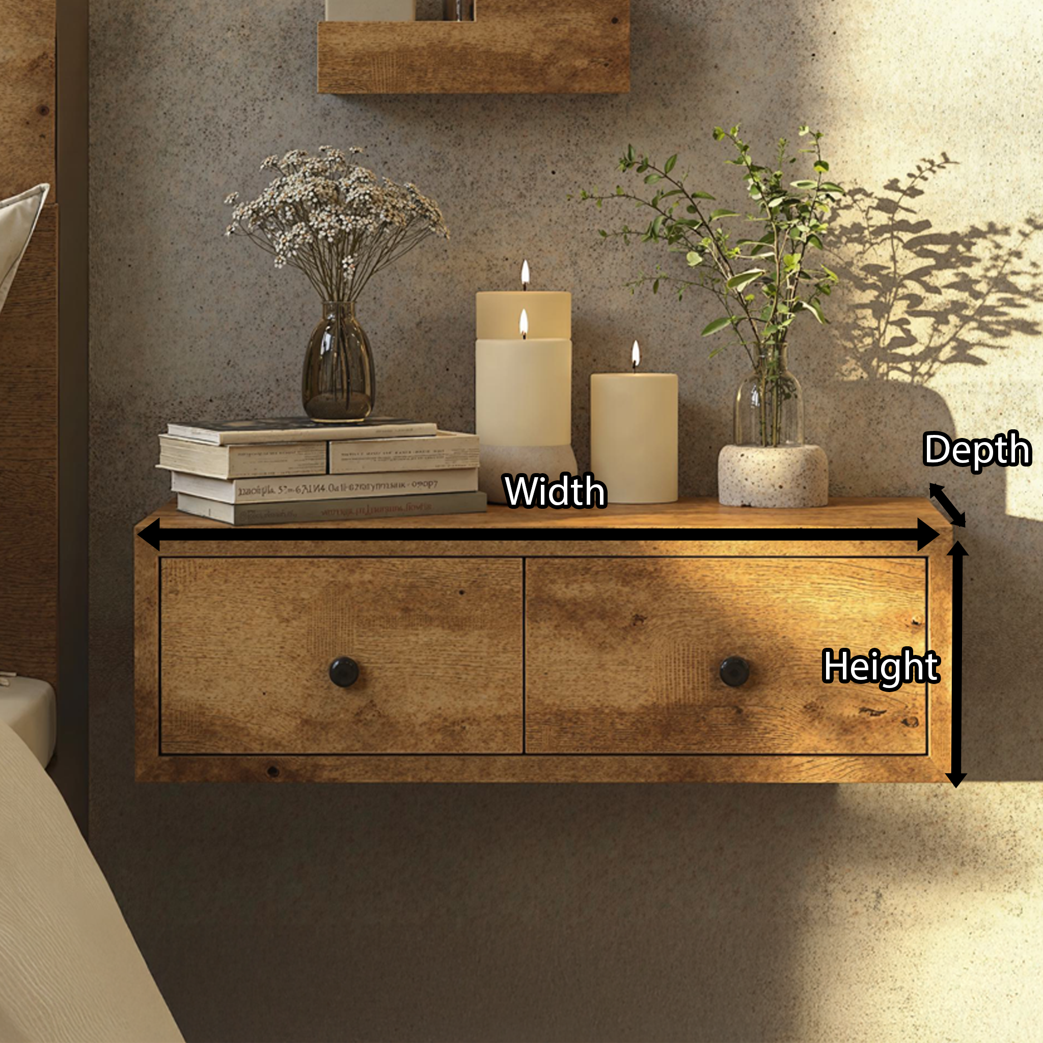 Compact Floating Nightstand Shelf For Stylish Bedrooms SILDTNS009