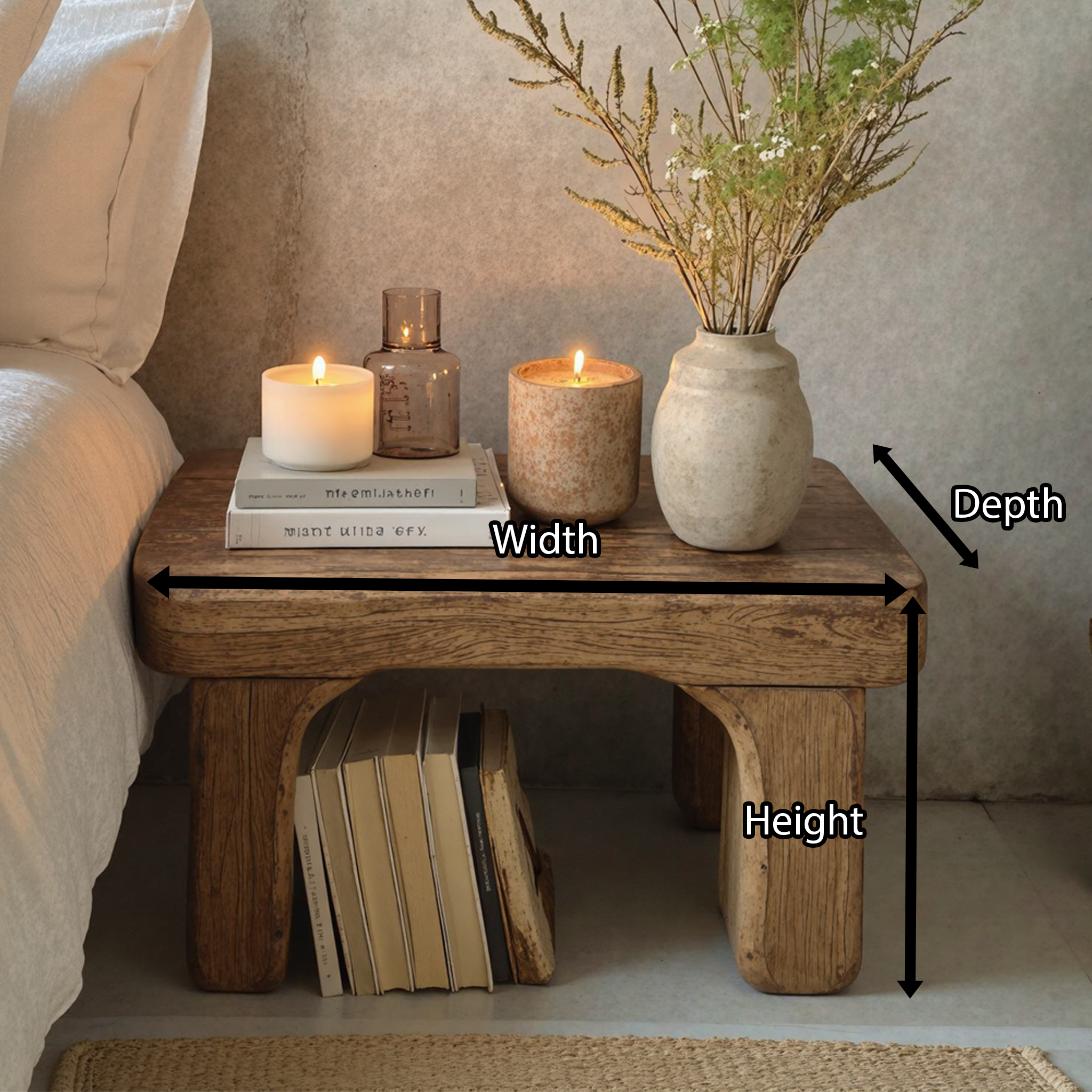 Handcrafted Rustic Nightstand For Farmhouse Bedrooms SILDTNS016