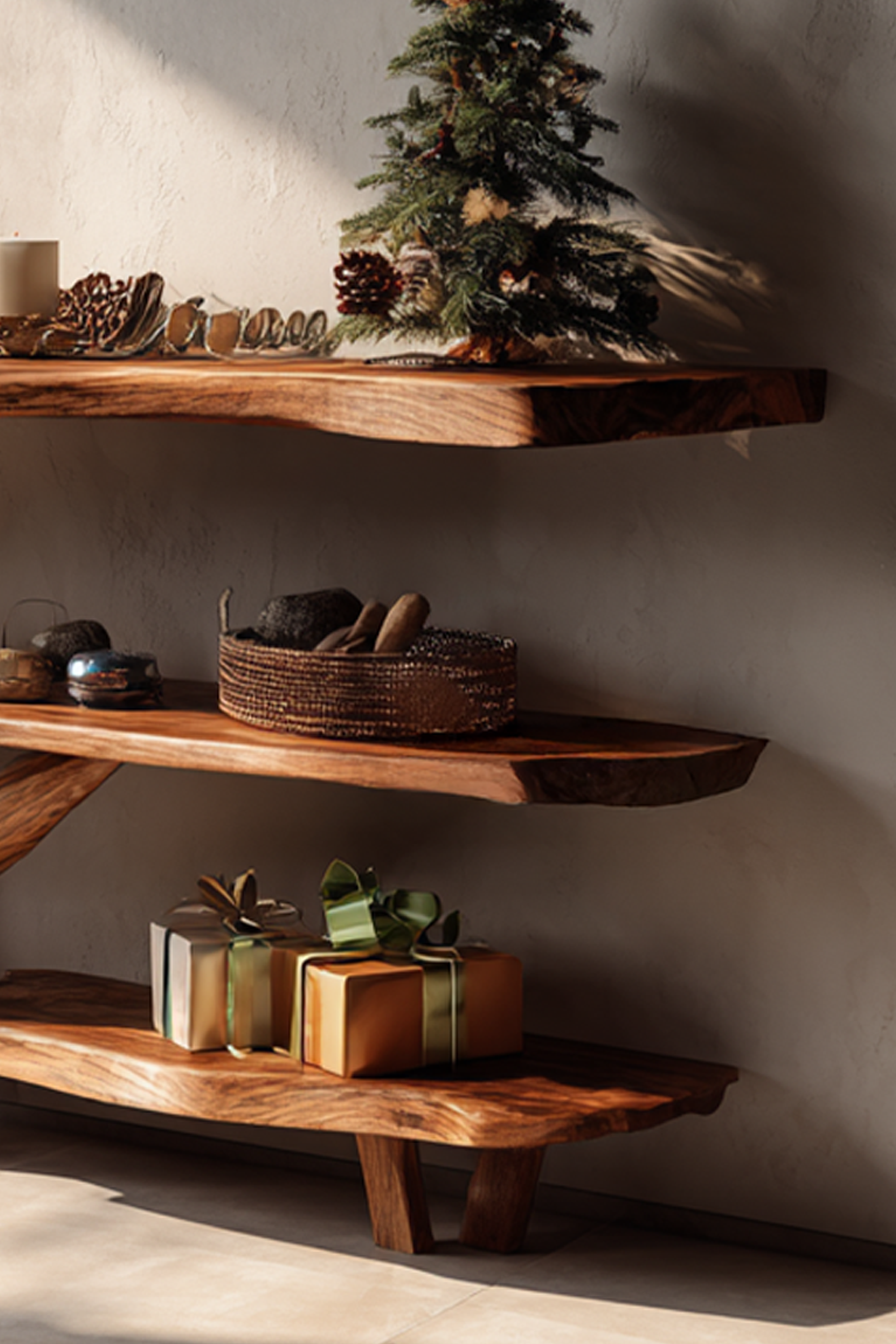 Mid Century Solid Wood Console Table For Holiday Living Room Xmas Decor SILDTTRCSC021