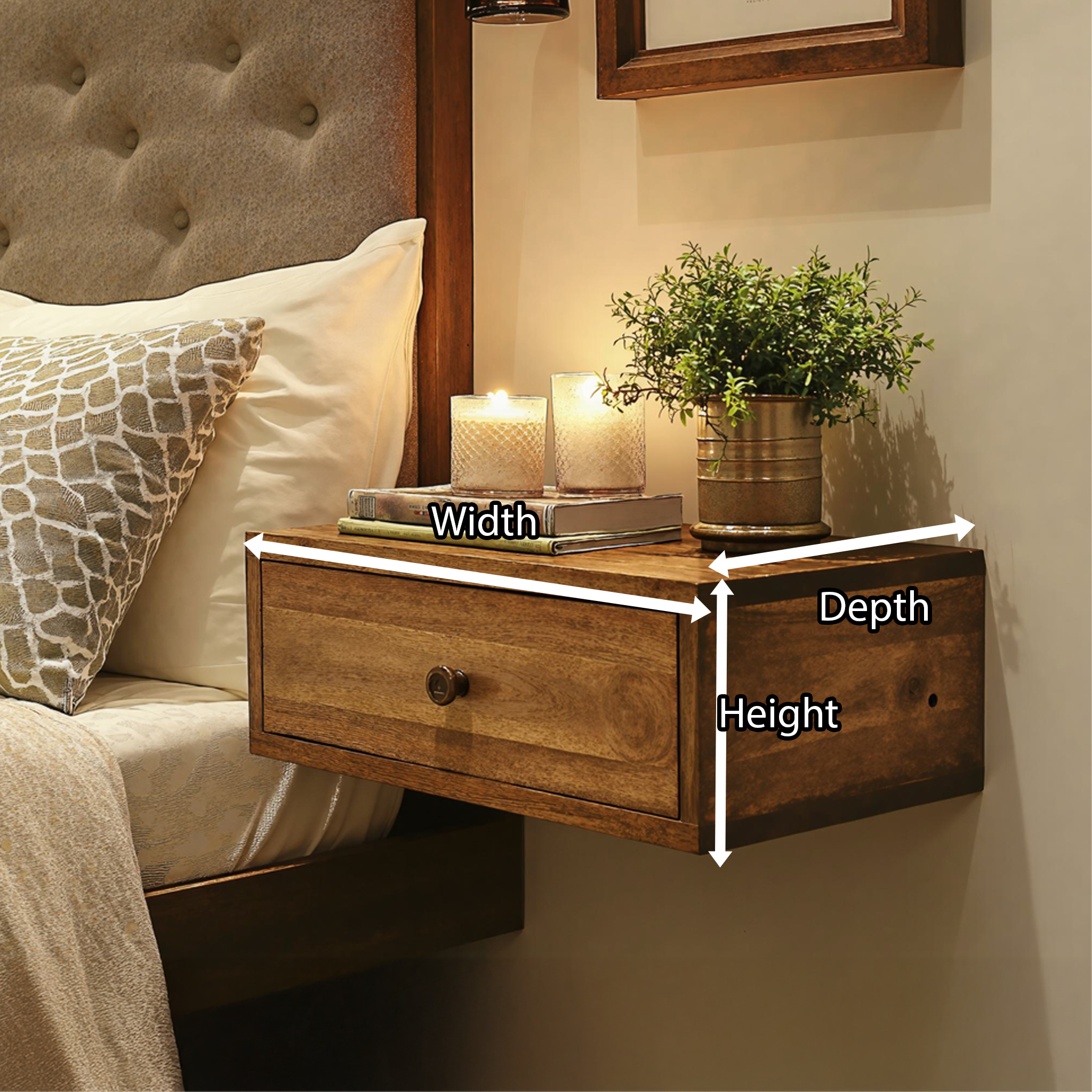 Rustic Handcrafted Nightstand With Drawer SILDTNS003
