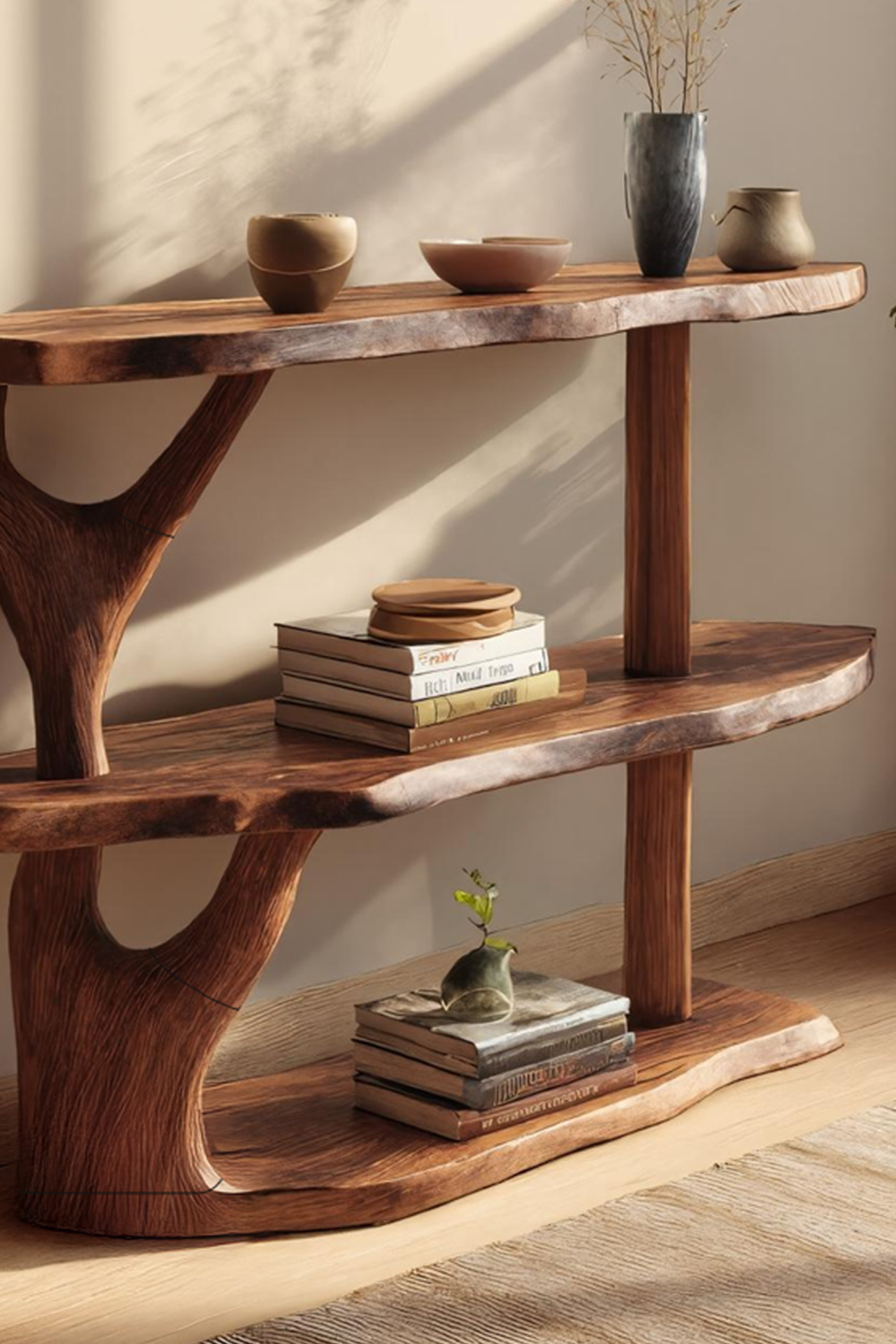 Handcrafted Solid Wood Console Table For Living Room Modern Decor SILDTTRCS034